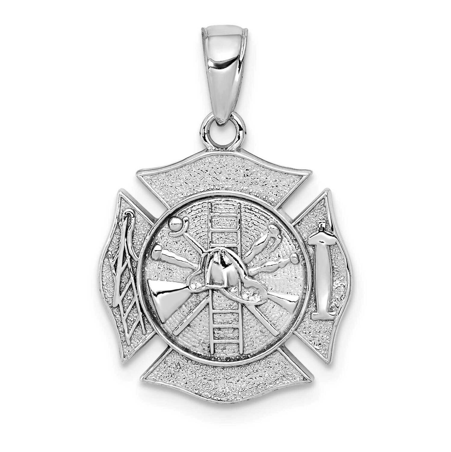 Reversible Fire Department Shield Pendant 14k White Gold C2262W, MPN: C2262W, 637218126378