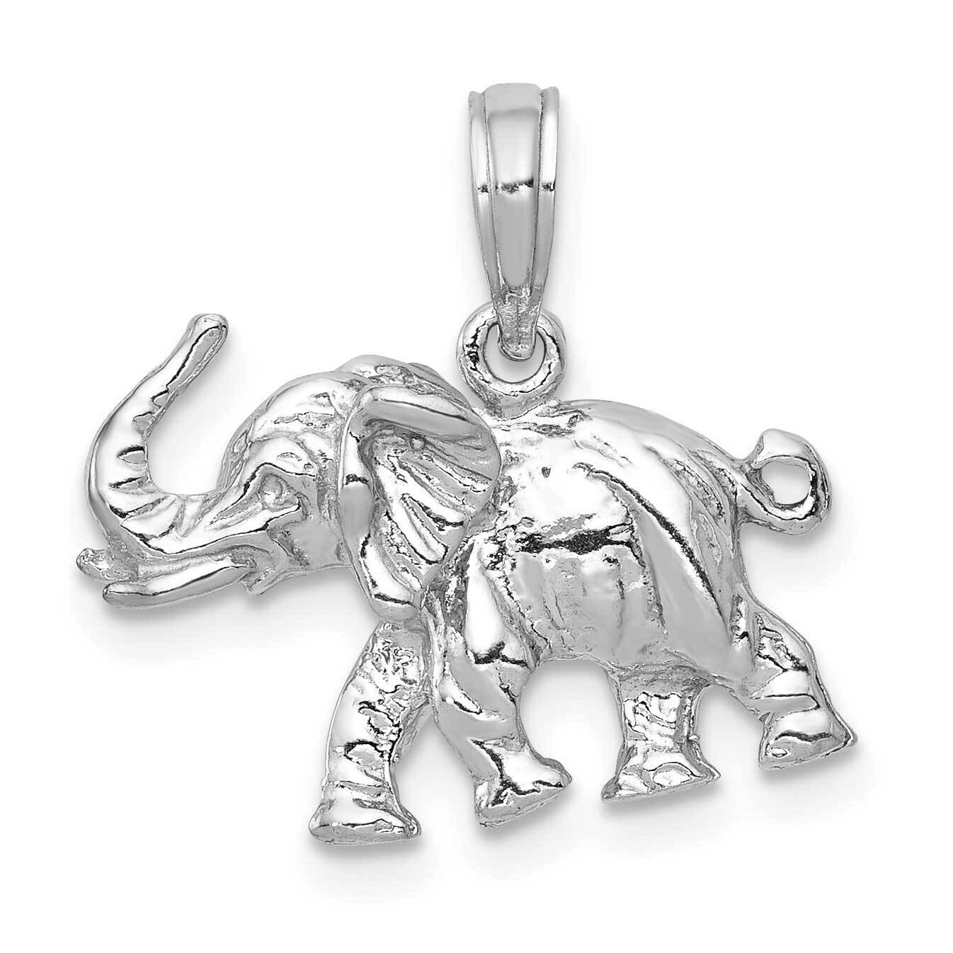 3-D Elephant Pendant 14k White Gold Satin C2365W, MPN: C2365W, 637218125814