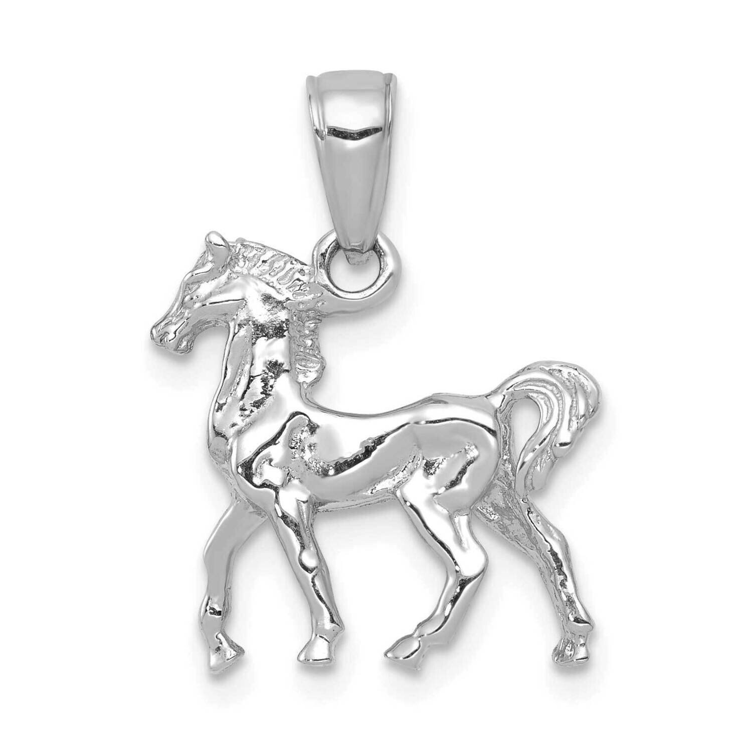 3-Diamensional Horse Charm 14k White Gold Solid Polished C2400W, MPN: C2400W, 637218125784