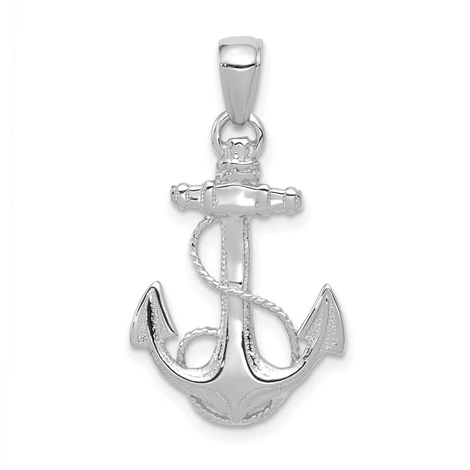 Anchor Pendant 14k White Gold Solid Polished C2486W