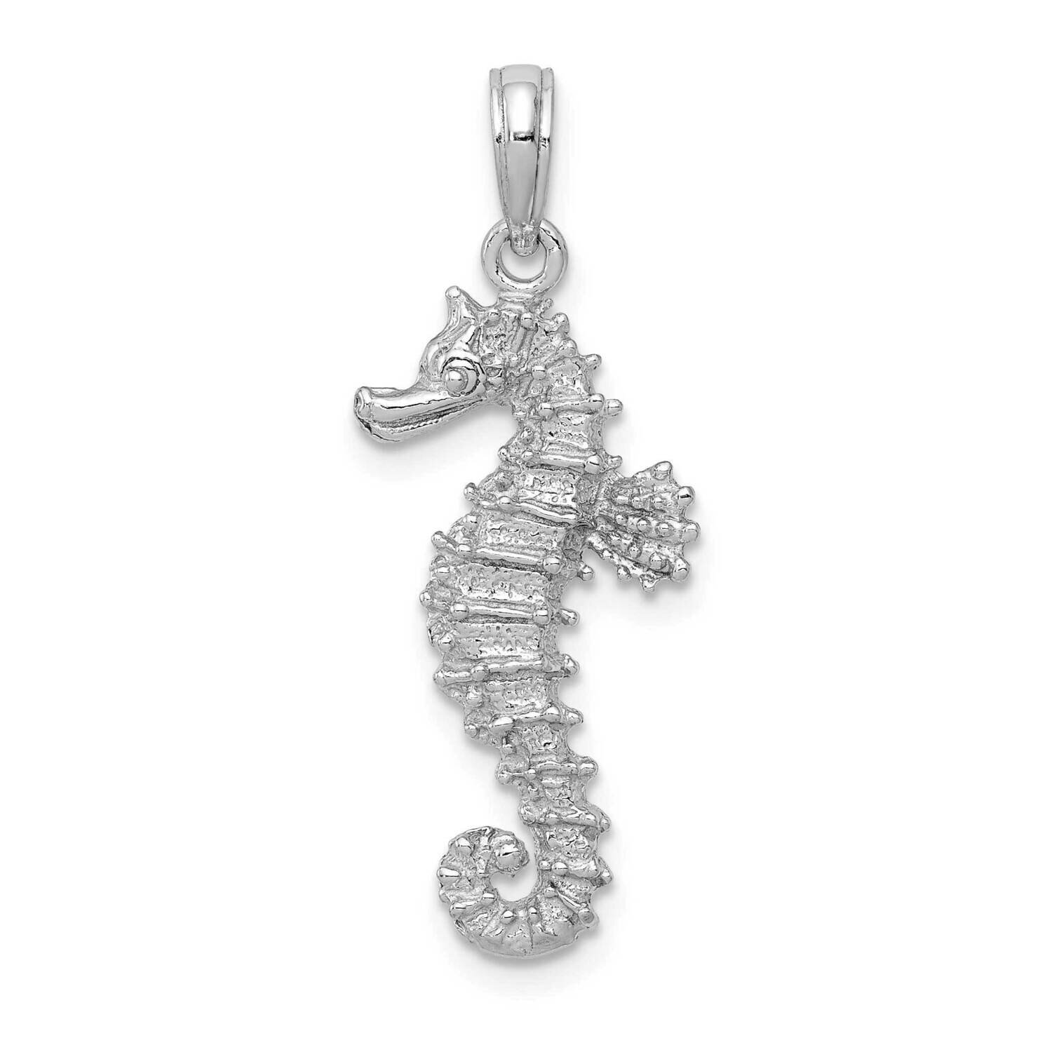 Open-Backed Seahorse Pendant 14k White Gold Polished C2532W, MPN: C2532W, 637218126163