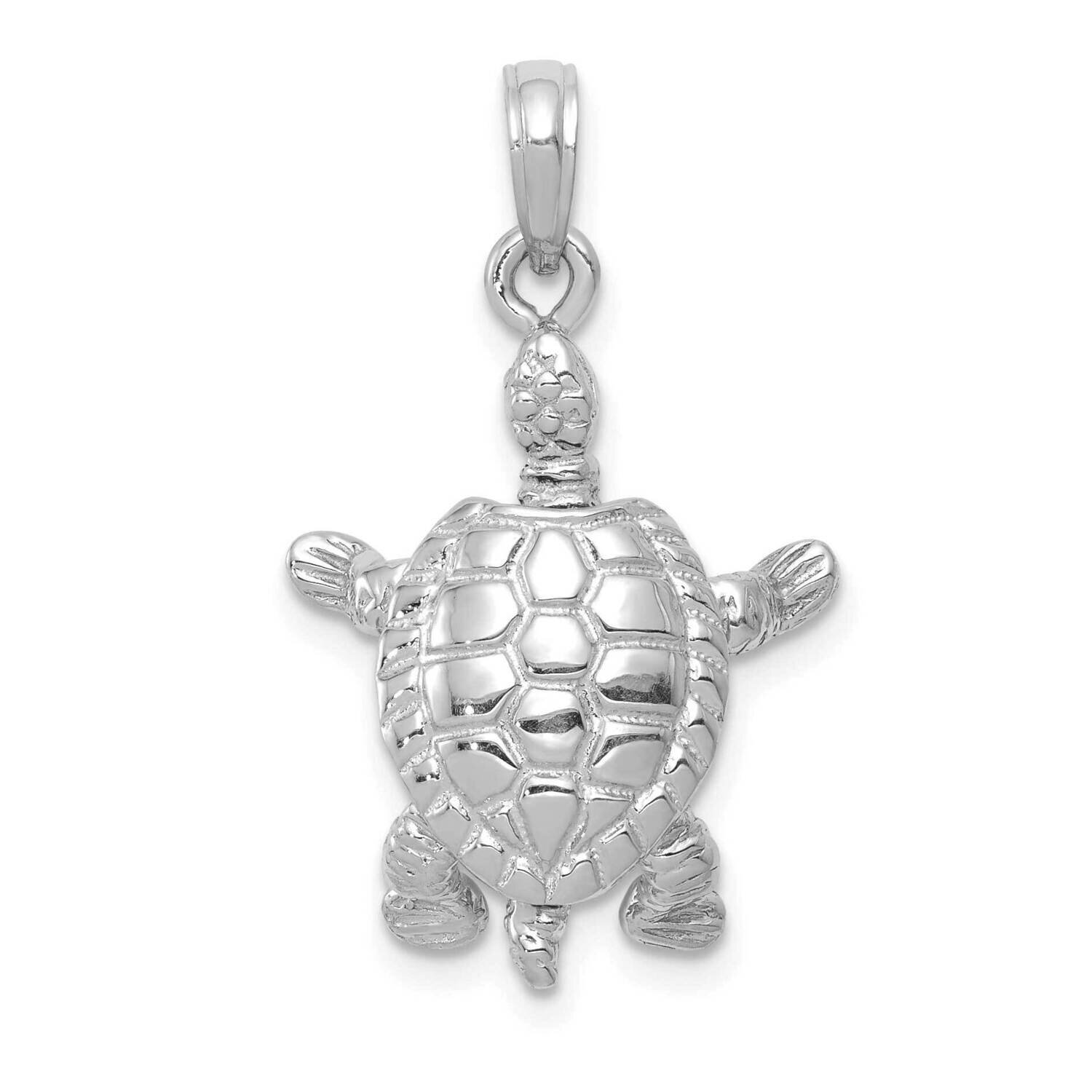 3-Dimensional Moveable Turtle Pendant 14k White Gold Solid Polished C2544W, MPN: C2544W, 6372181181…
