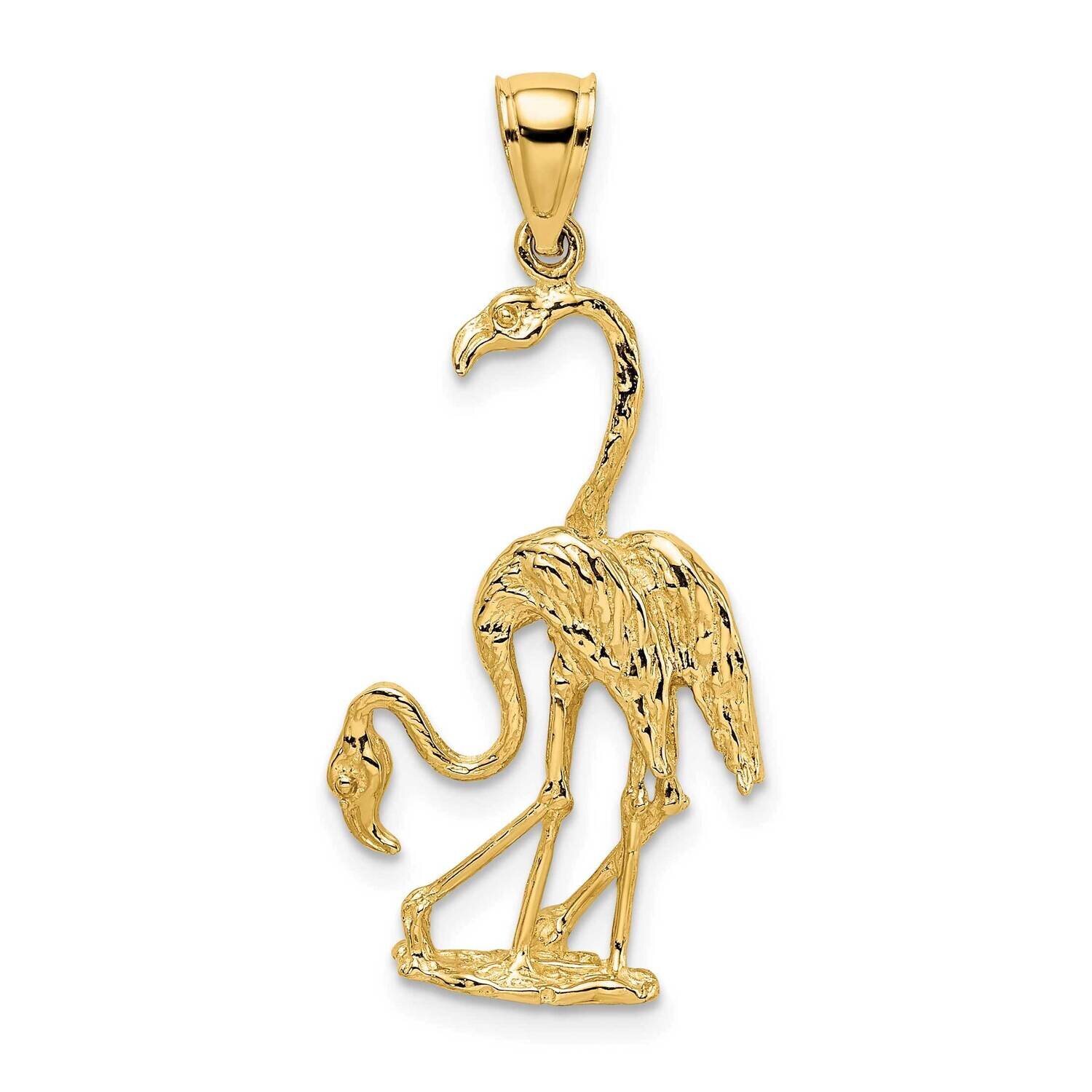 3-Dimensional Double Flamingo Charm 14k Gold Solid Polished C2557, MPN: C2557, 637218095926