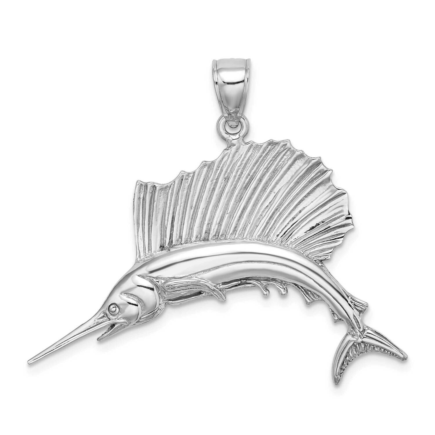 Sailfish Charm 14k White Gold Polished C2582W, MPN: C2582W, 637218126095