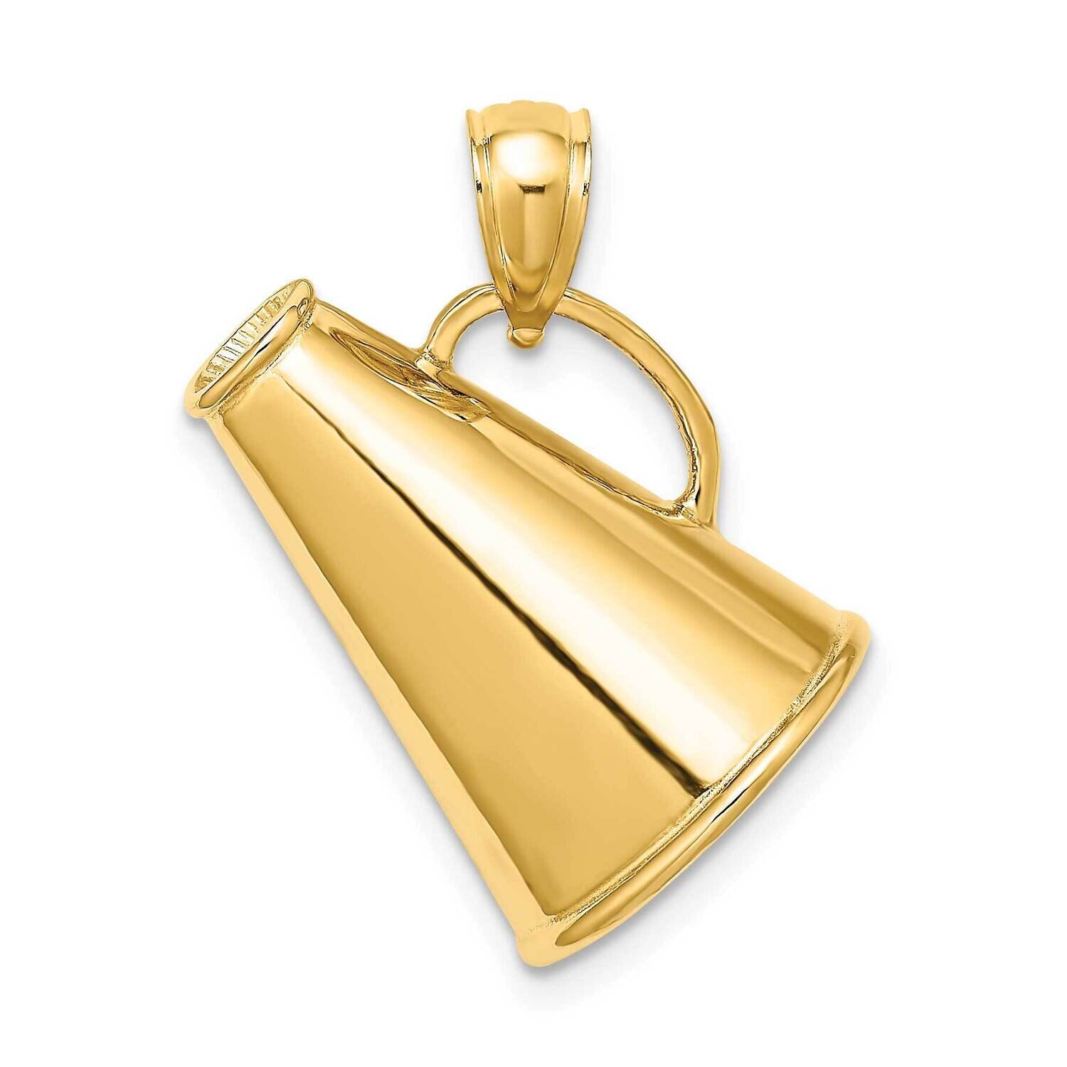 3-D Large Megaphone Charm 14k Gold Solid Polished C2631, MPN: C2631,