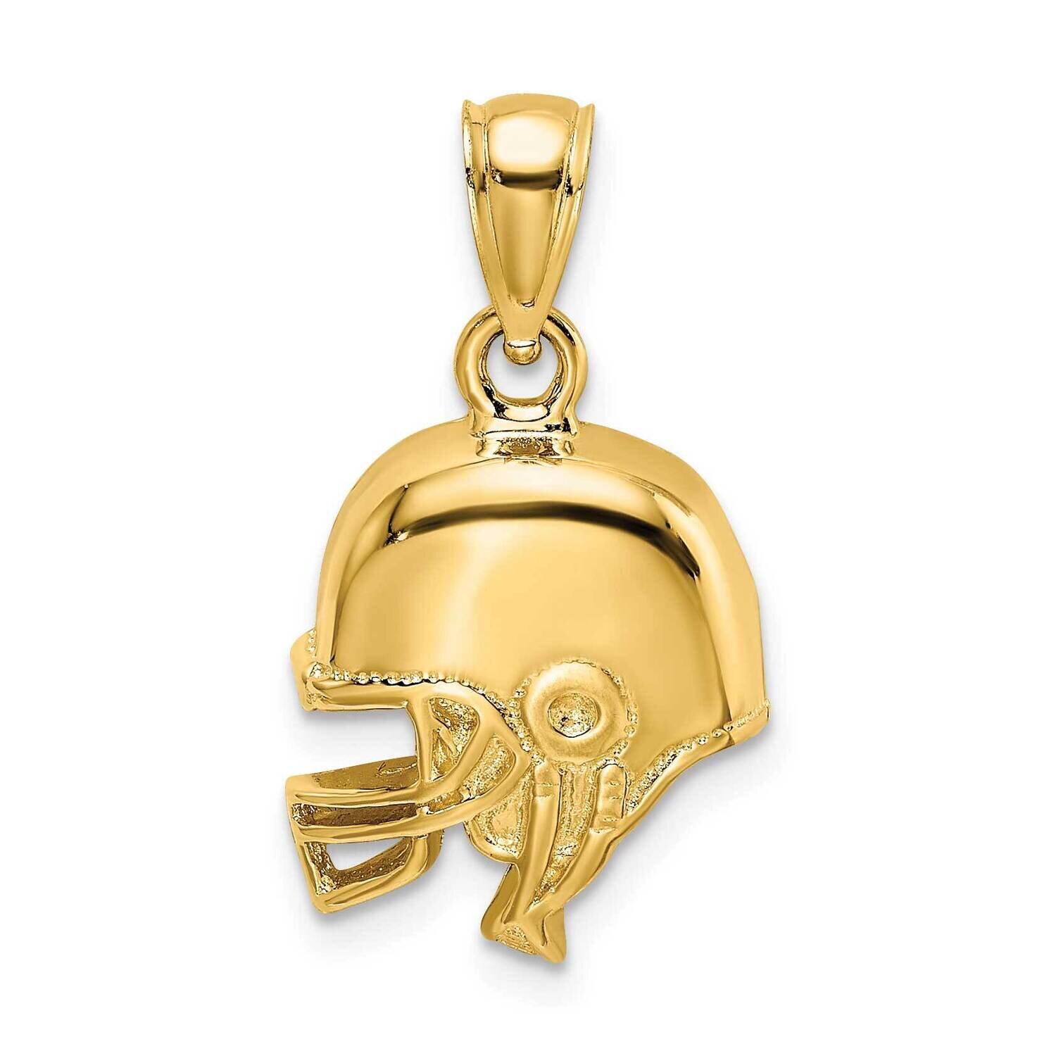 Open-Backed Football Helmet Charm 14k Gold Polished C2670, MPN: C2670, 637218020263