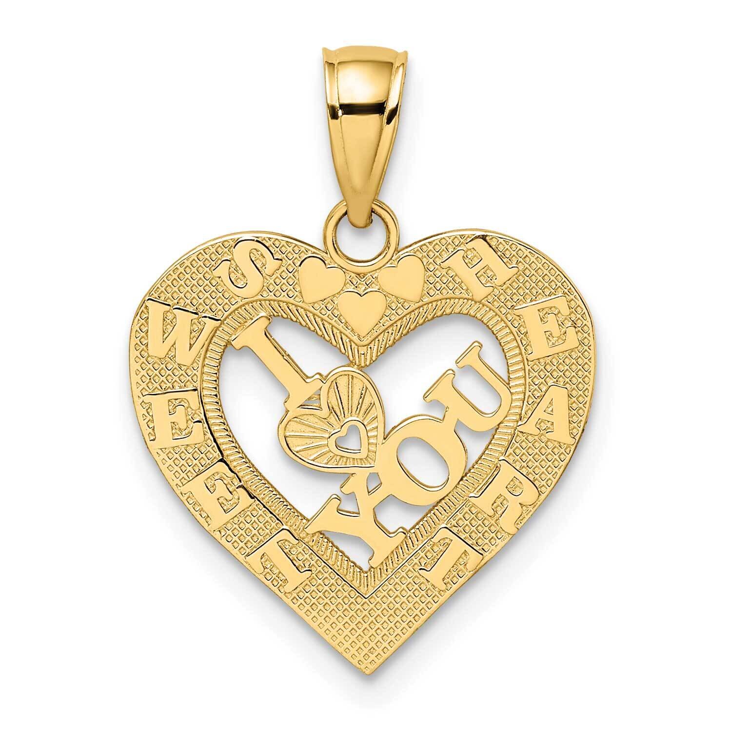 I Heart You In Sweetheart Heart Frame Charm 14k Gold C2946, MPN: C2946,