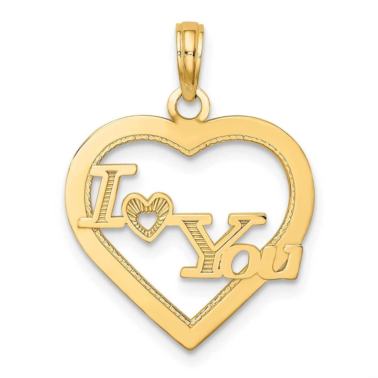 I Heart You In Heart Frame Charm 14k Gold C2948, MPN: C2948,