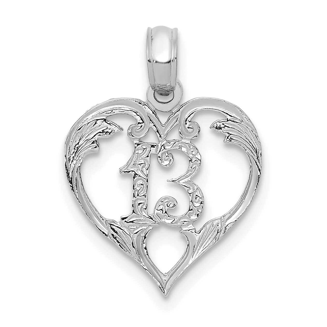 13 In Heart Cut-Out Pendant 14k White Gold C2953W, MPN: C2953W, 637218171750