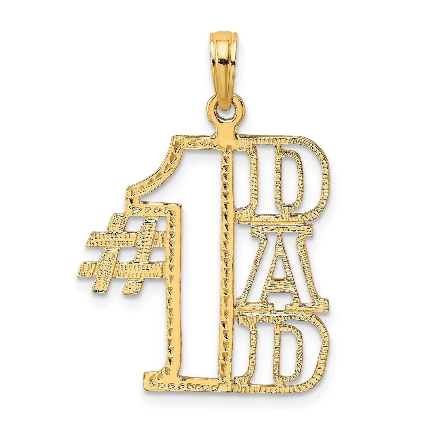 #1 Dad Cut-Out Charm 14k Gold C3017, MPN: C3017, 637218024551