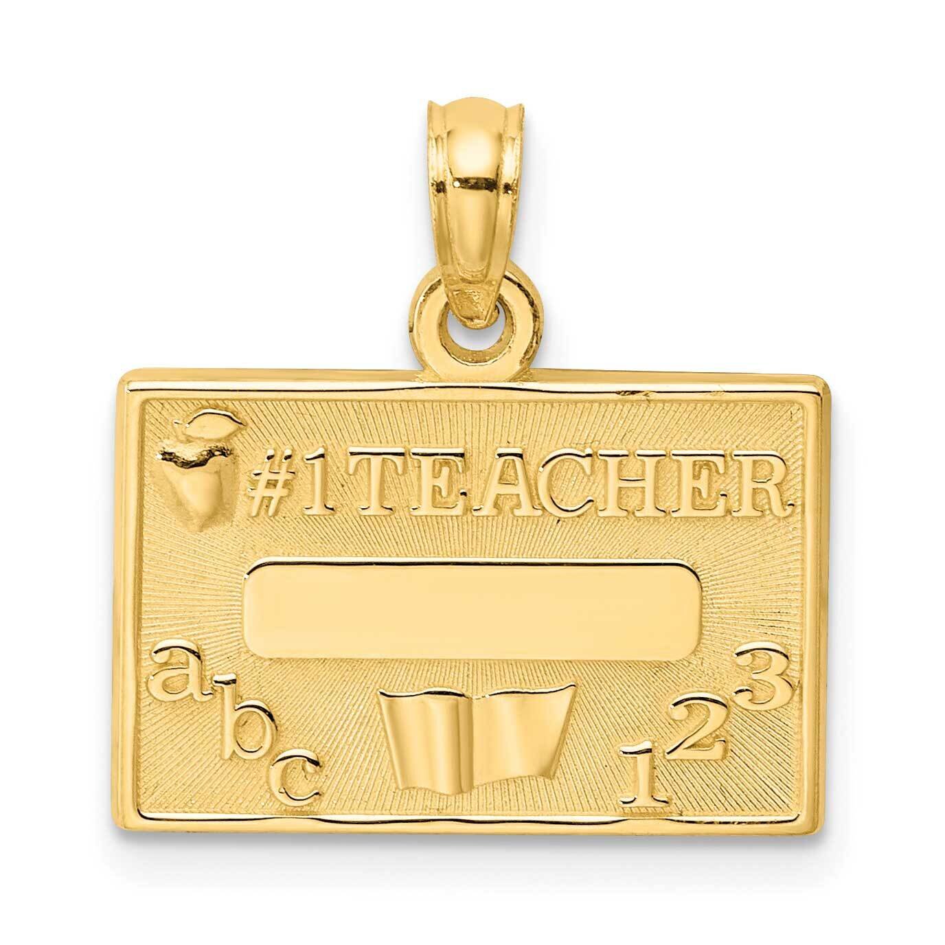 #1 Teacher Charm 14k Gold C3119