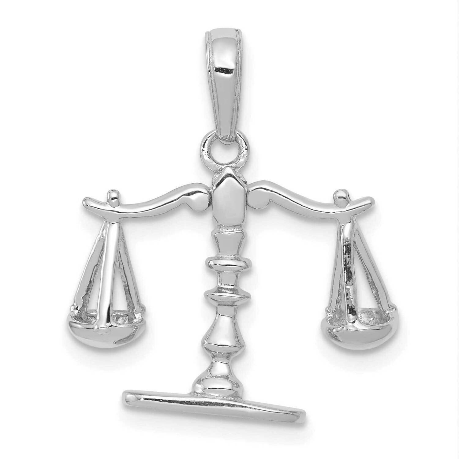 Moveable Scales of Justice Pendant 14k White Gold 3-D C3122W