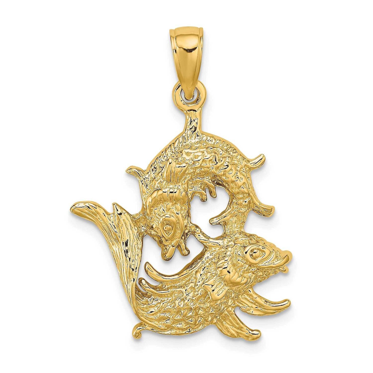 Large Pisces Zodiac Charm 14k Gold C3178, MPN: C3178, 196904085295
