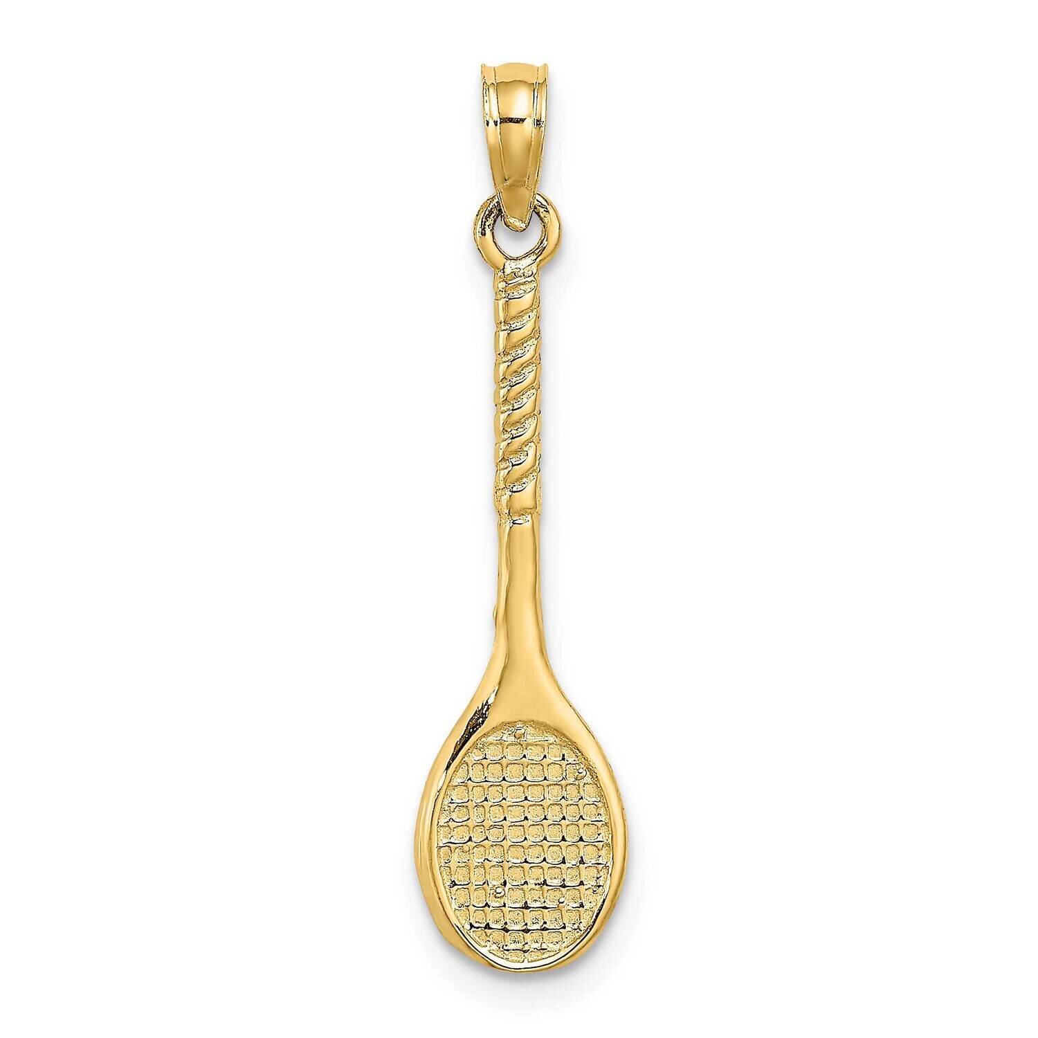 Tennis Racquet Charm 14k Gold 3-D C3541, MPN: C3541,