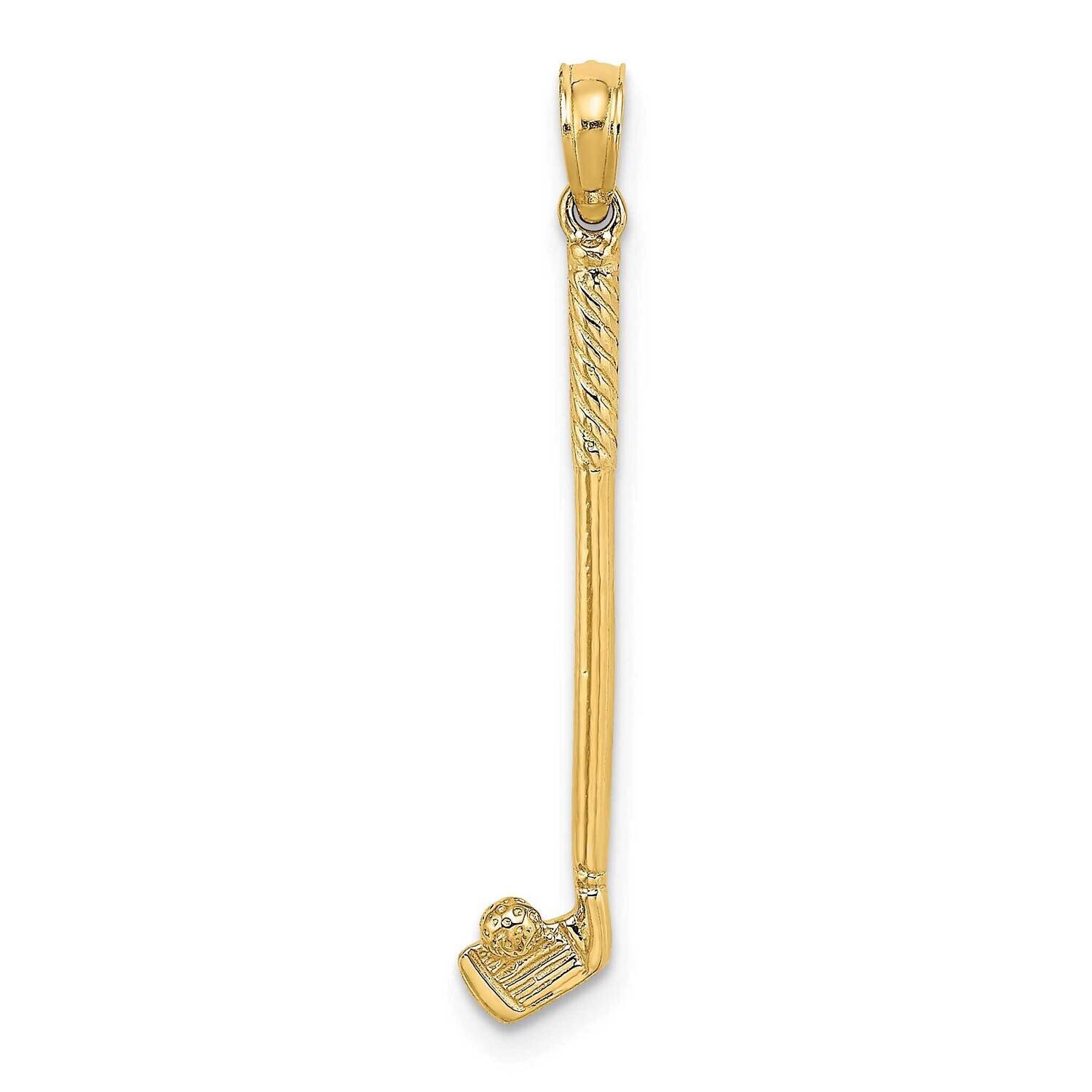 Single Golf Club with Ball Charm 14k Gold 3-D C3547, MPN: C3547, 637218062157