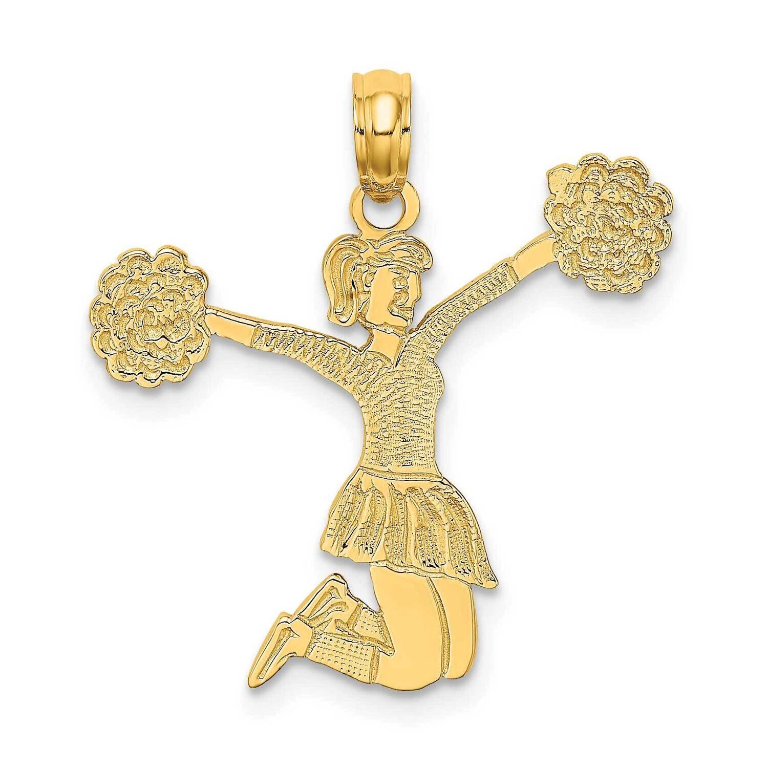 Cheerleader Jumping with Pom-Pom&#39;S Charm 14k Gold C3555, MPN: C3555,