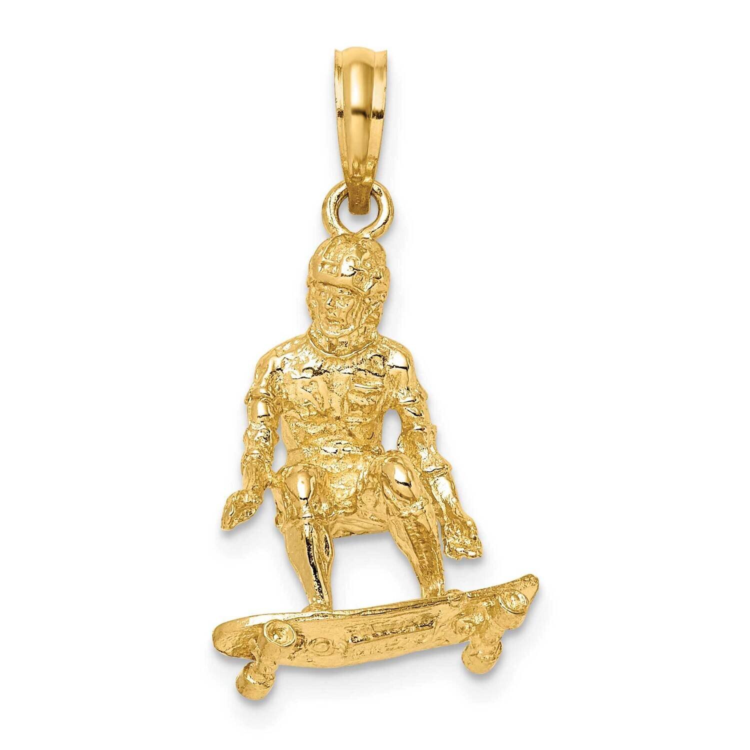 Skateboarder Charm 14k Gold 3-D C3572, MPN: C3572, 637218019700