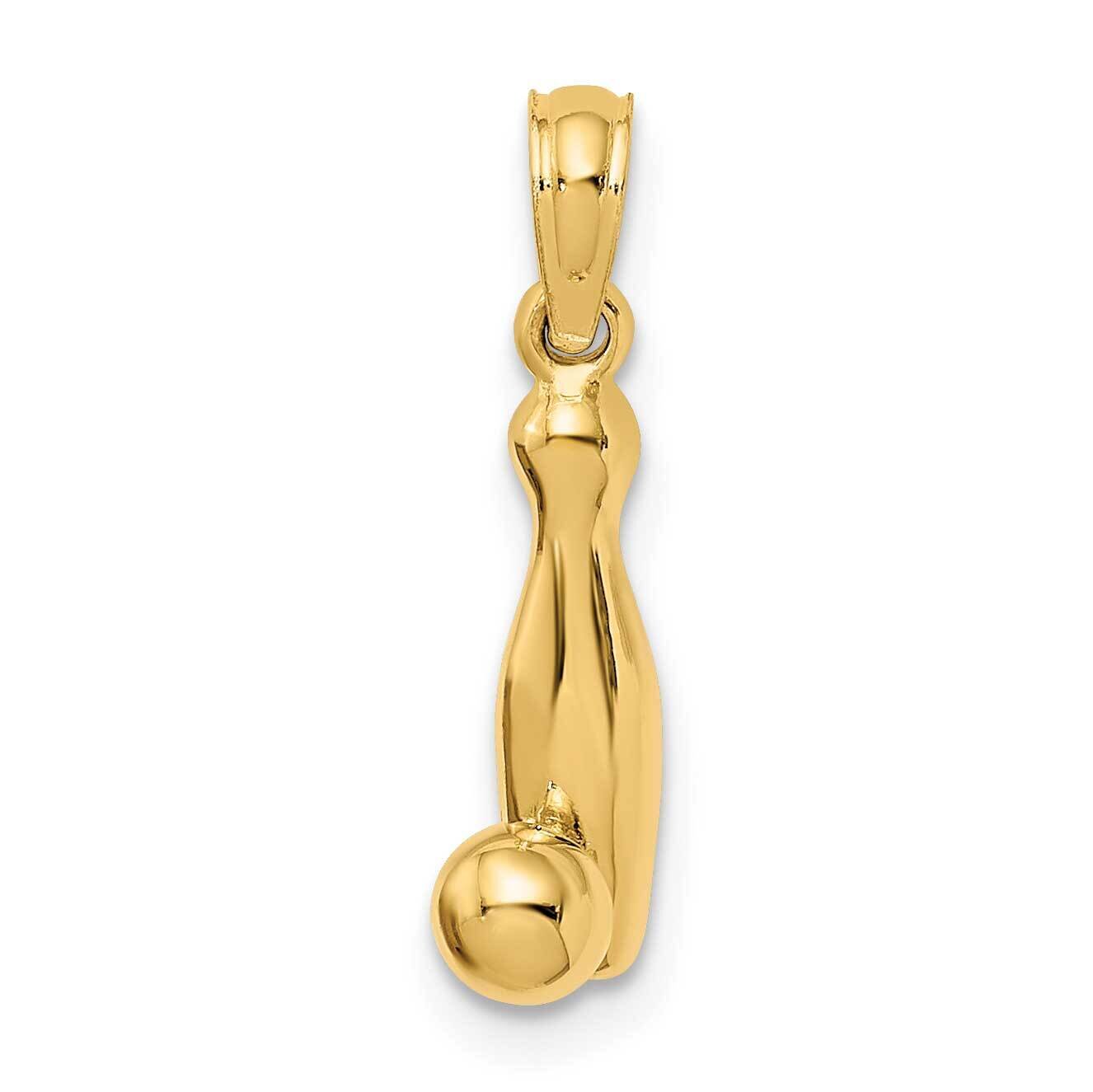 Bowling Pin and Ball Charm 14k Gold 3-D C3575, MPN: C3575, 637218069415