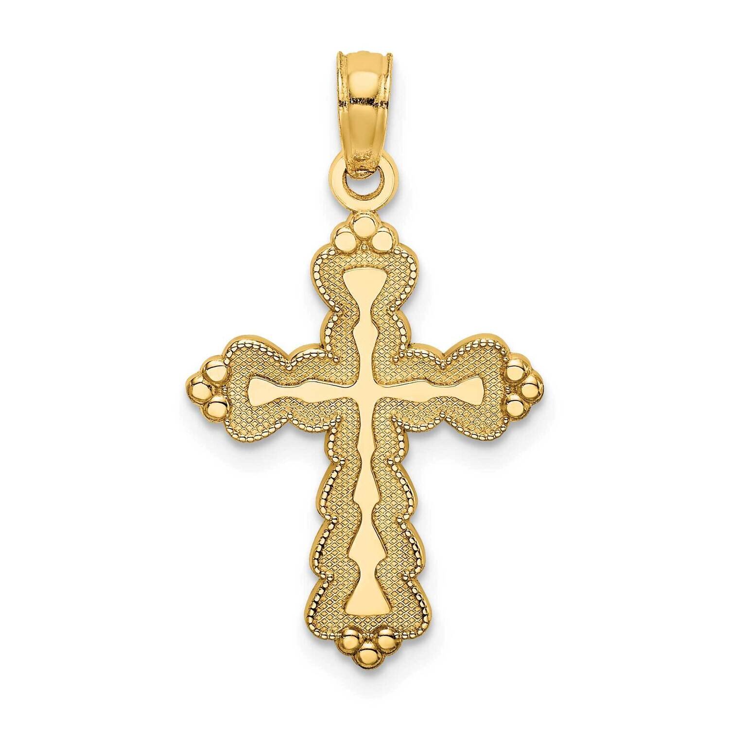 Scalloped Cross Charm 14k Gold C3887, MPN: C3887,