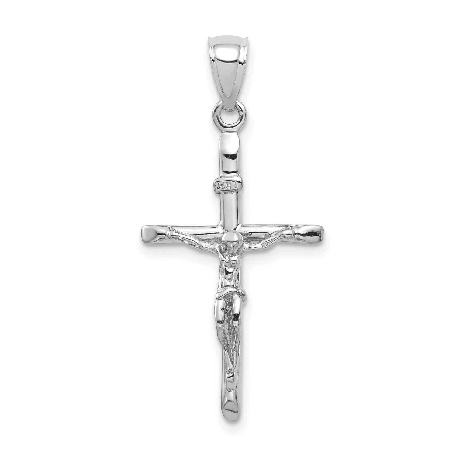 Inri Crucifix Pendant 14k White Gold C3895W