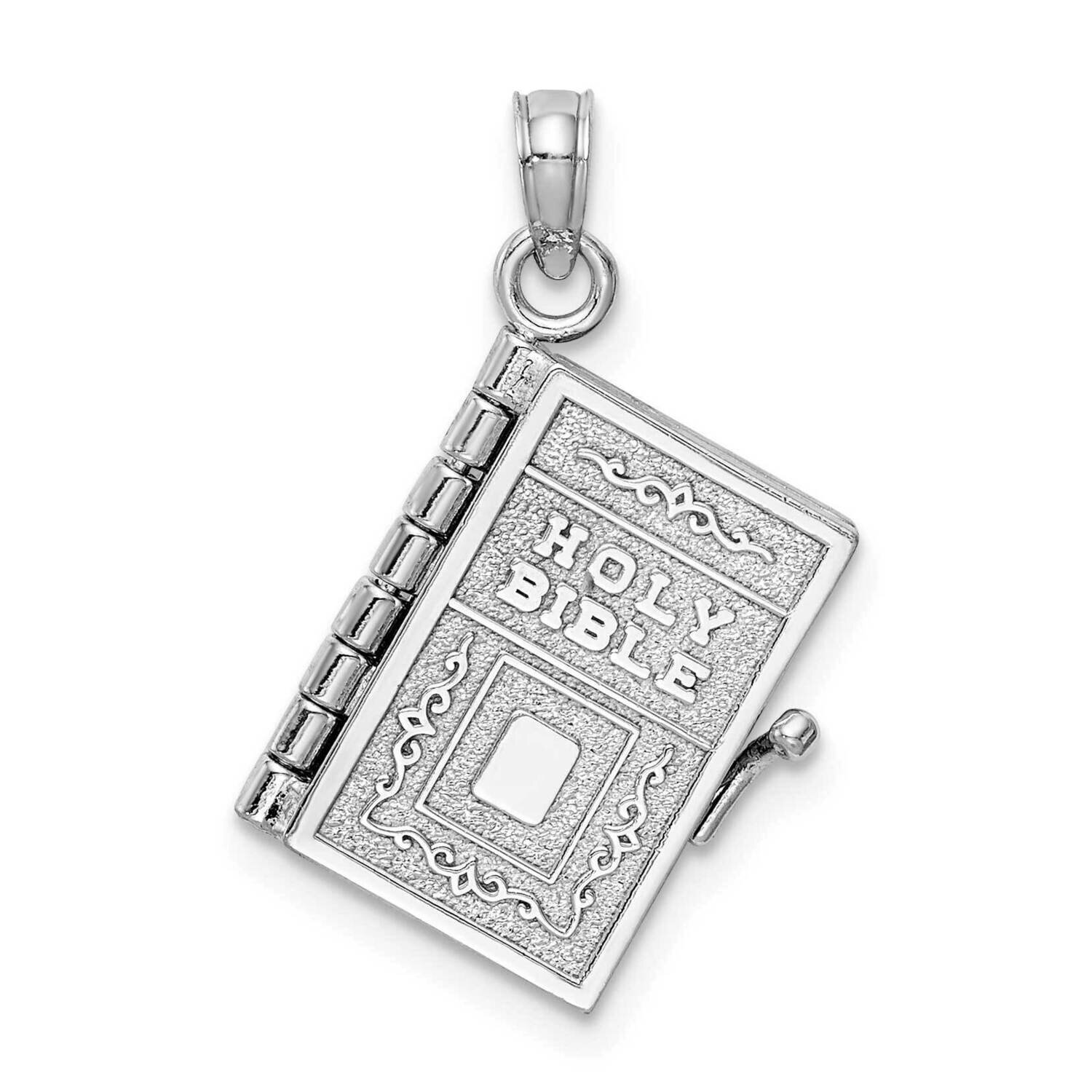 Holy Bible with Lord&#39;S Prayer Moveable Charm 14k White Gold 3-D C3964W, MPN: C3964W, 637218152810