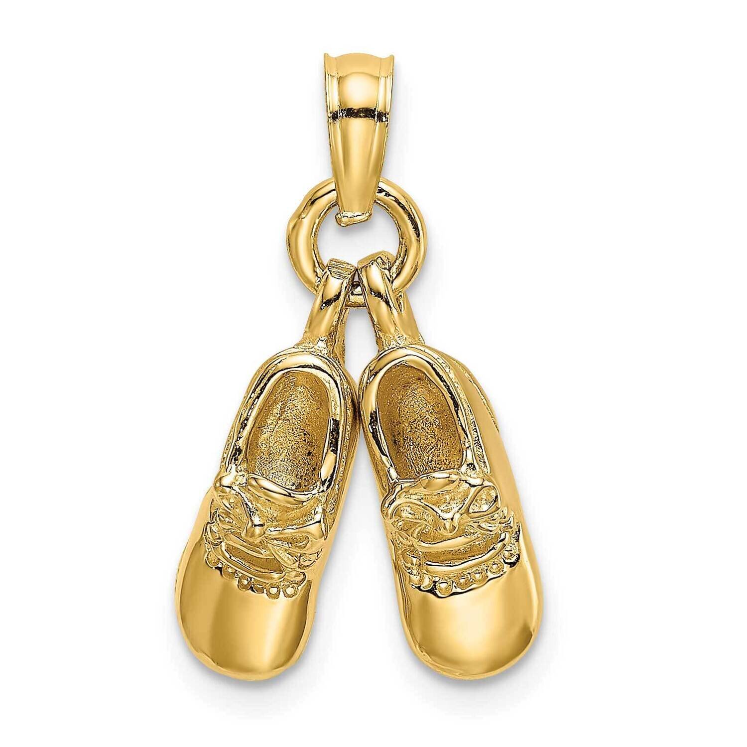 Moveable Baby Booties Charm 14k Gold 3-D C4006, MPN: C4006,
