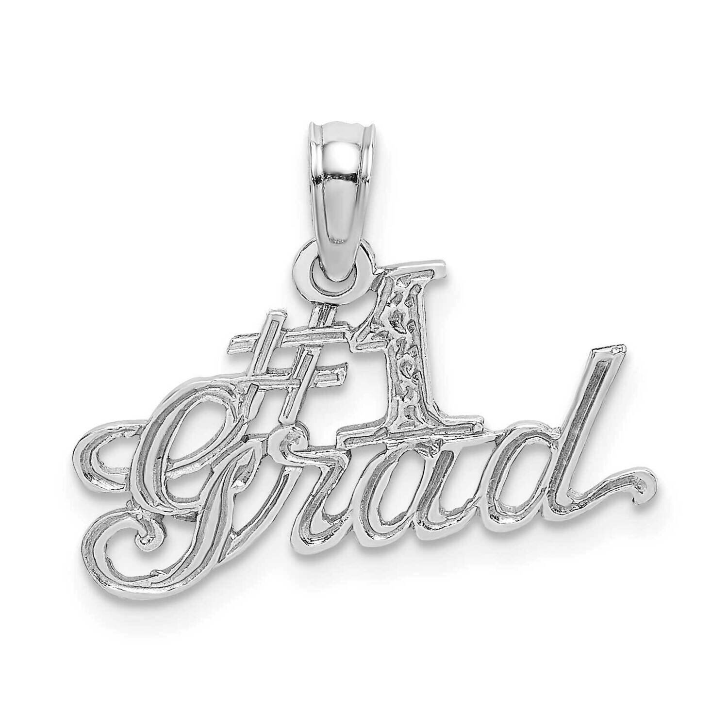 #1 Grad Charm 14k White Gold C4018W, MPN: C4018W, 196904083550