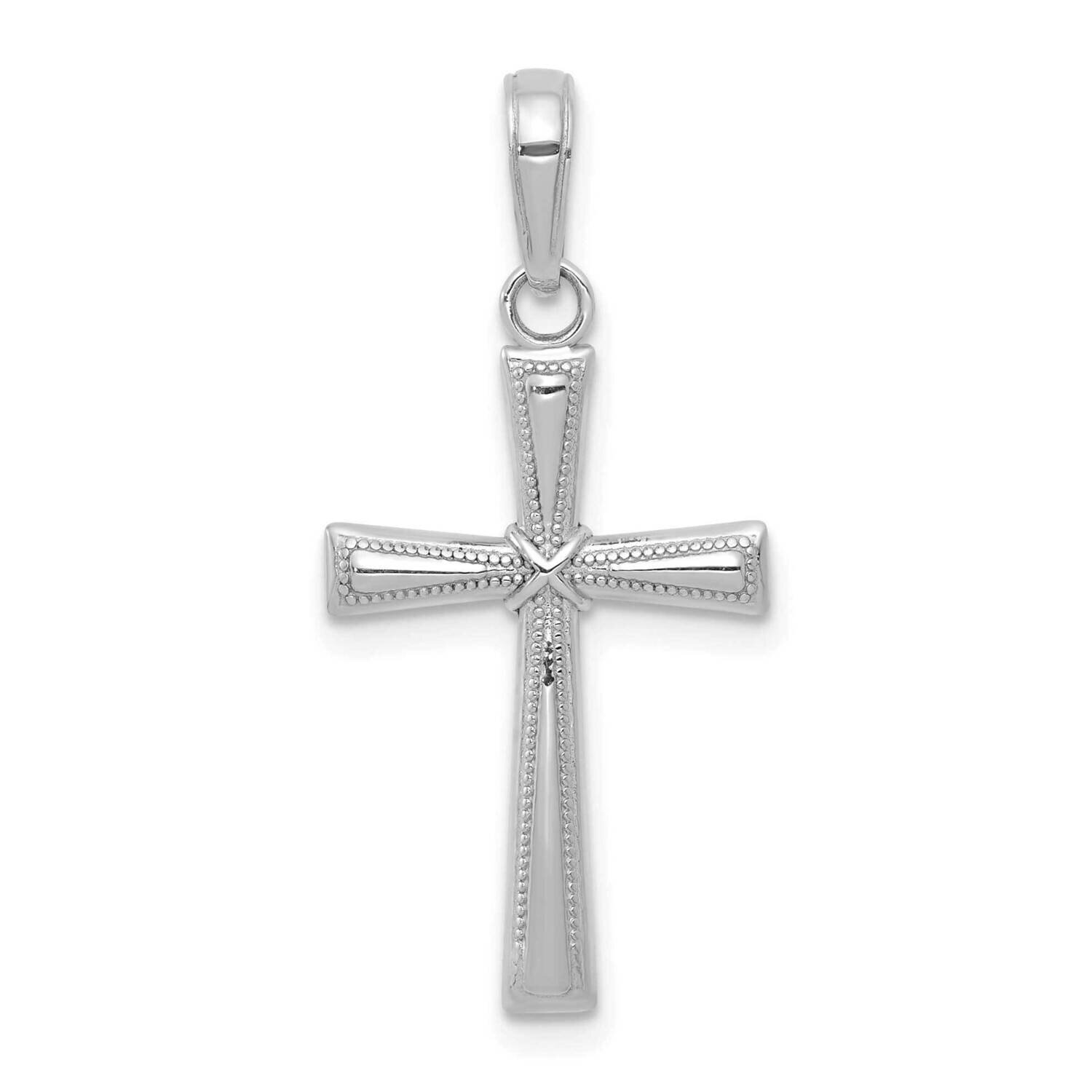 X Cross Pendant 14k White Gold Diamond-cut C4235W, MPN: C4235W,