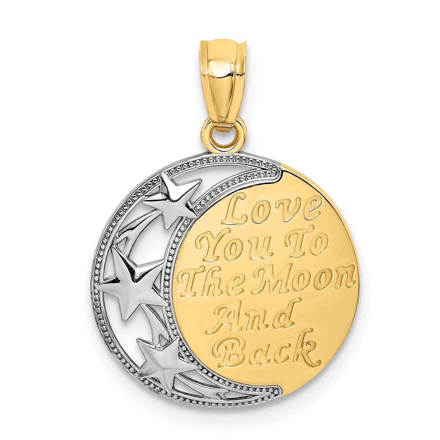 Yellow Gold Rhodium Moon Star Pendant 14k Gold C4680, MPN: C4680, 883957998282