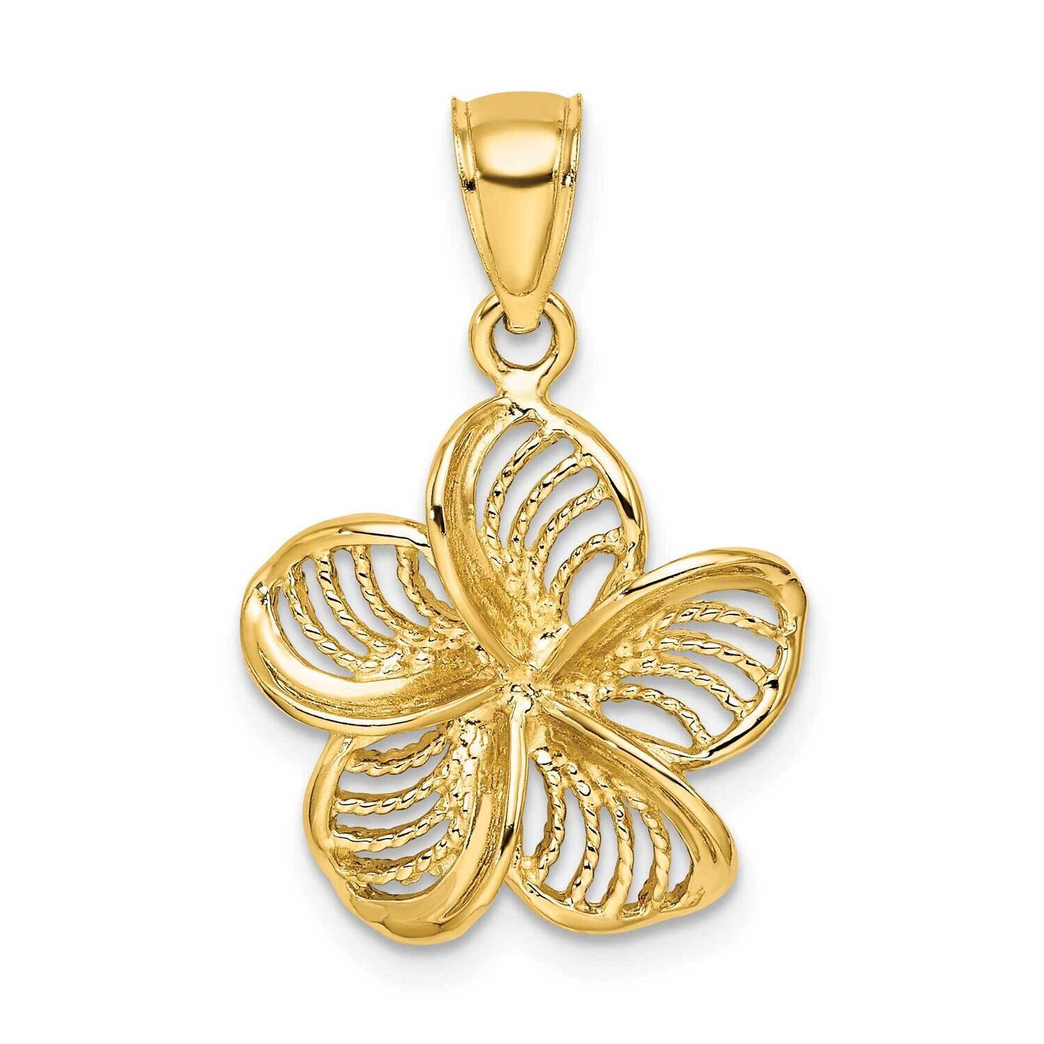 Beaded Polished Plumeria Flower Charm 14k Gold C4823, MPN: C4823, 196904085615