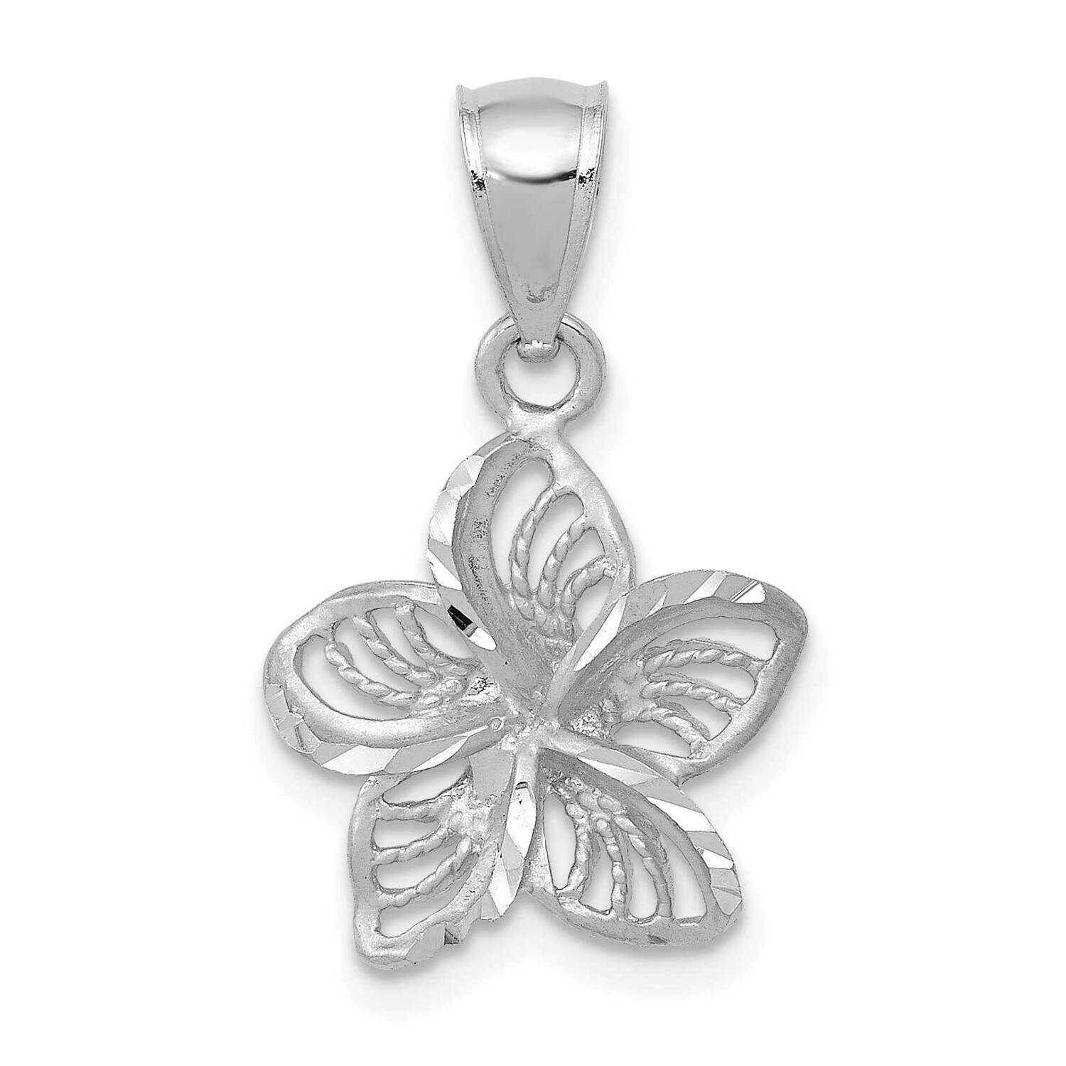 Beaded Plumeria Flower Charm 14k White Gold Polished C4825W, MPN: C4825W, 196904088425