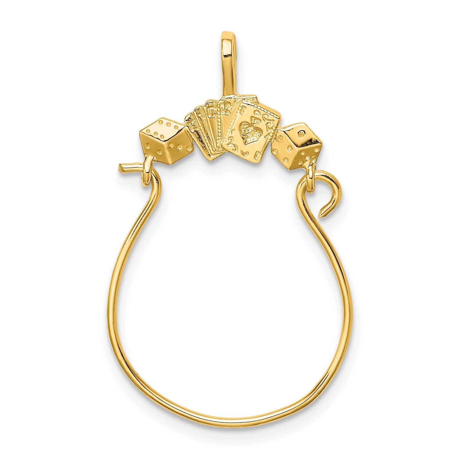 Cards Dice Charm Holder 14k Gold CH290, MPN: CH290, 637218002429