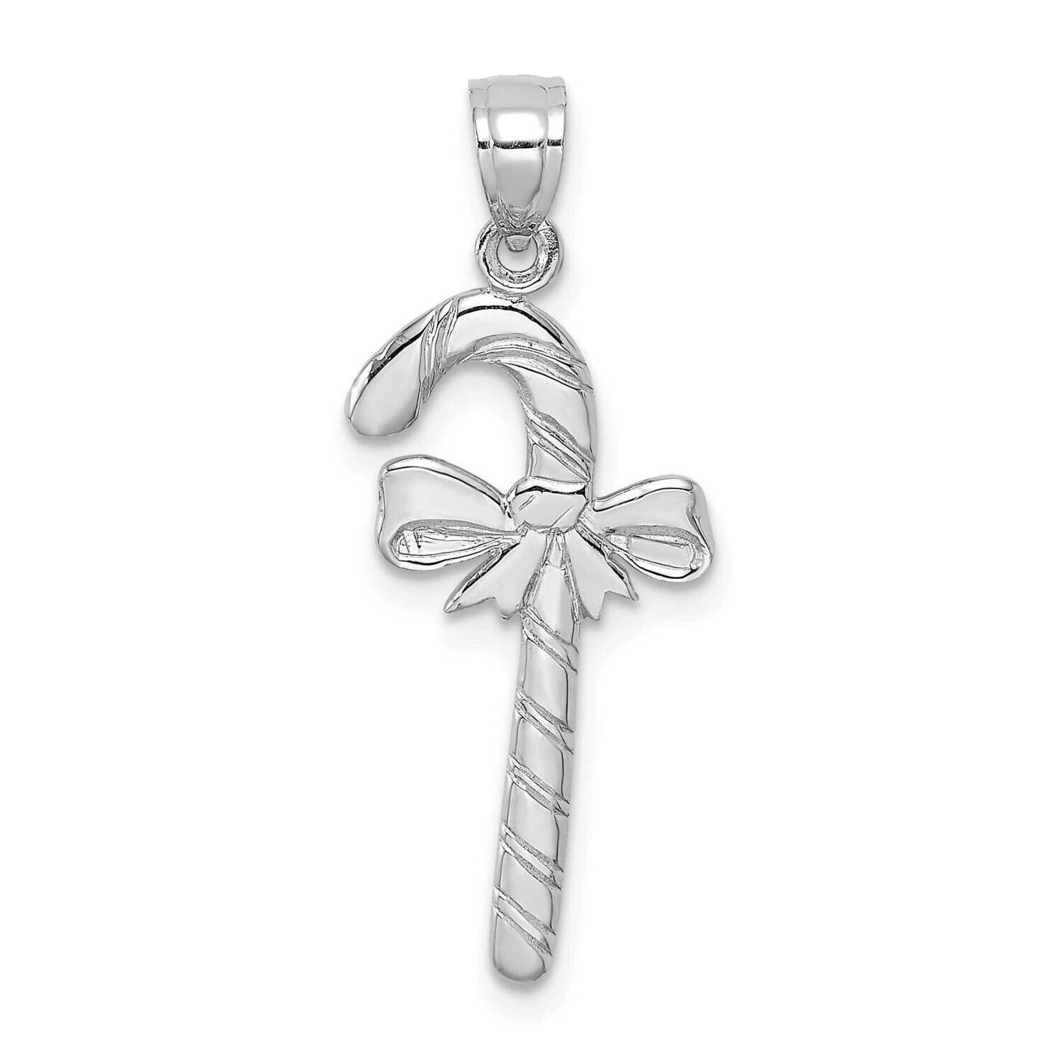 Polished Candy Cane Pendant 14k White Gold Solid D1124W, MPN: D1124W,
