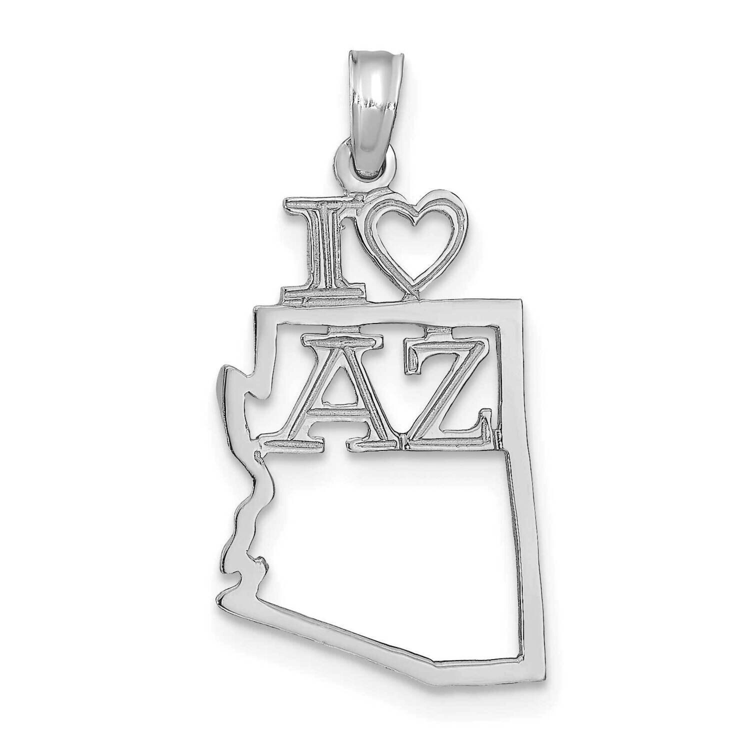 Arizona State Pendant 14k White Gold Solid D1151W