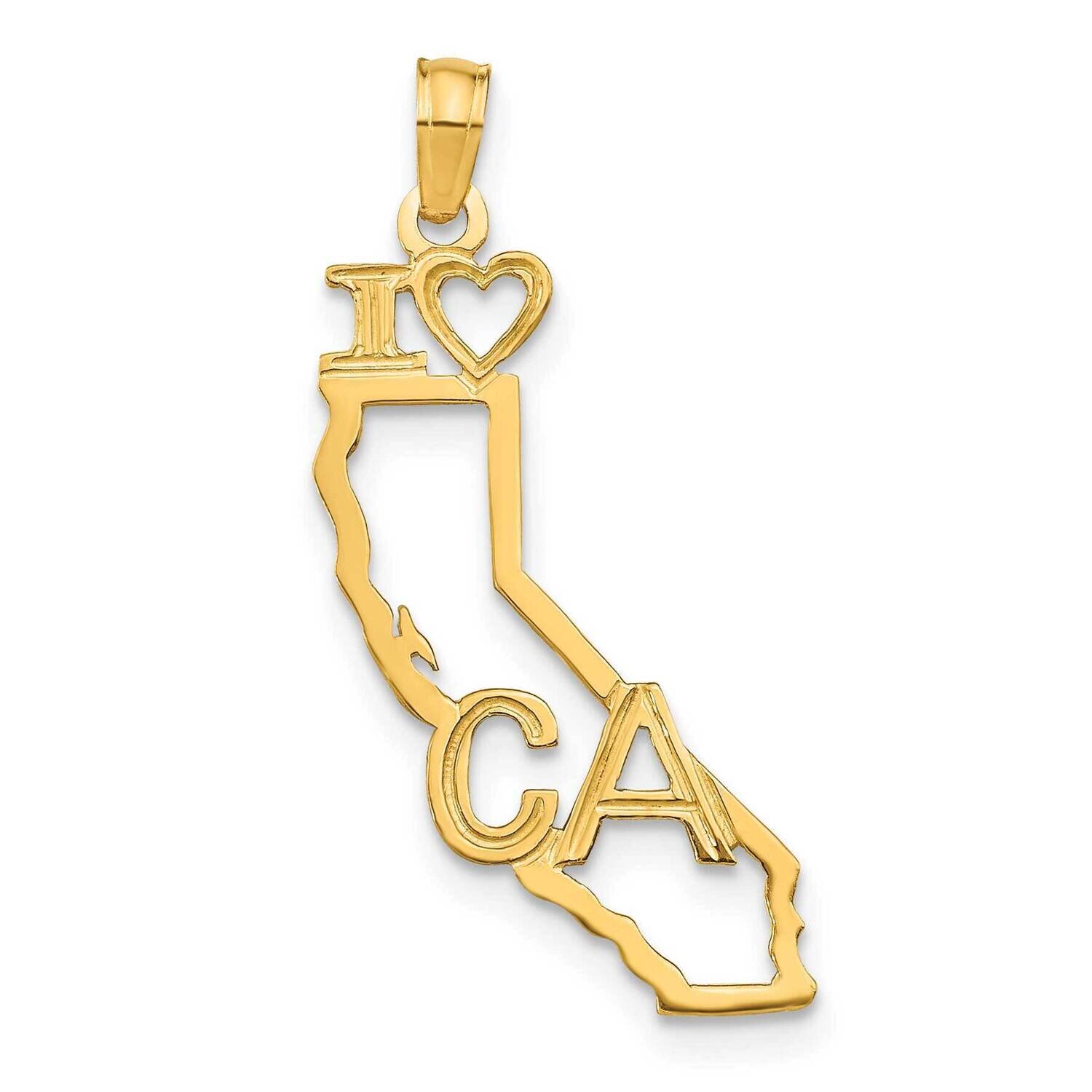 California State Pendant 14k Gold Solid D1152