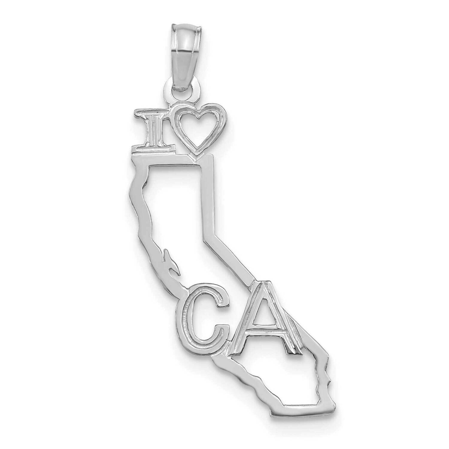 California State Pendant 14k White Gold Solid D1152W