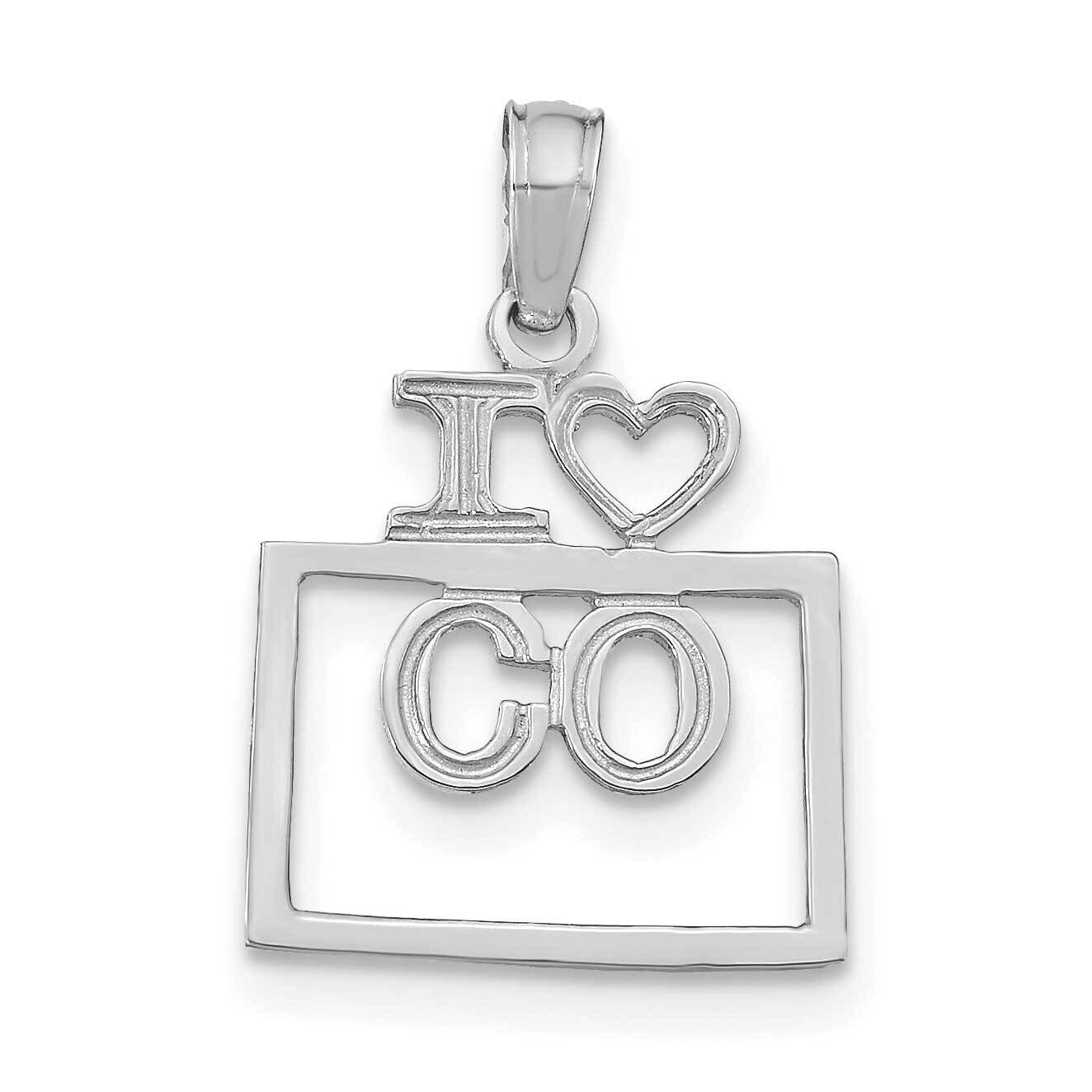 Colorado State Pendant 14k White Gold Solid D1153W, MPN: D1153W,