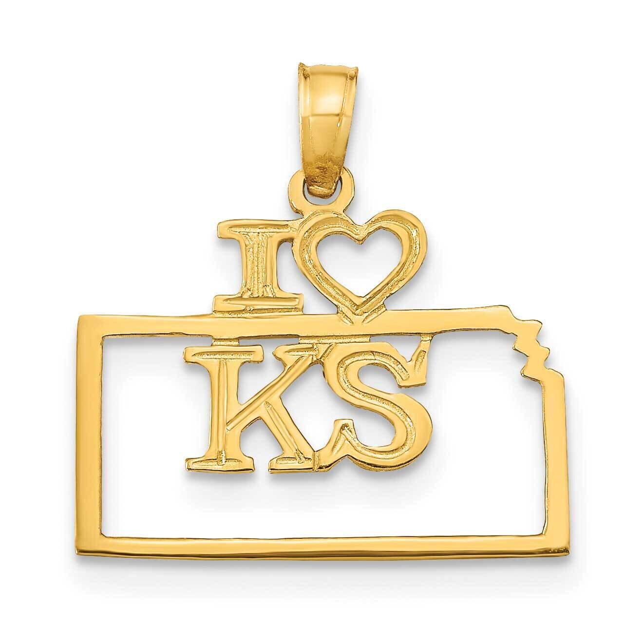 Kansas State Pendant 14k Gold Solid D1163, MPN: D1163,