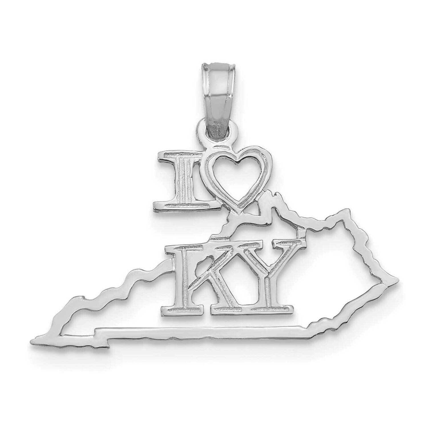 Kentucky State Pendant 14k White Gold Solid D1164W, MPN: D1164W,