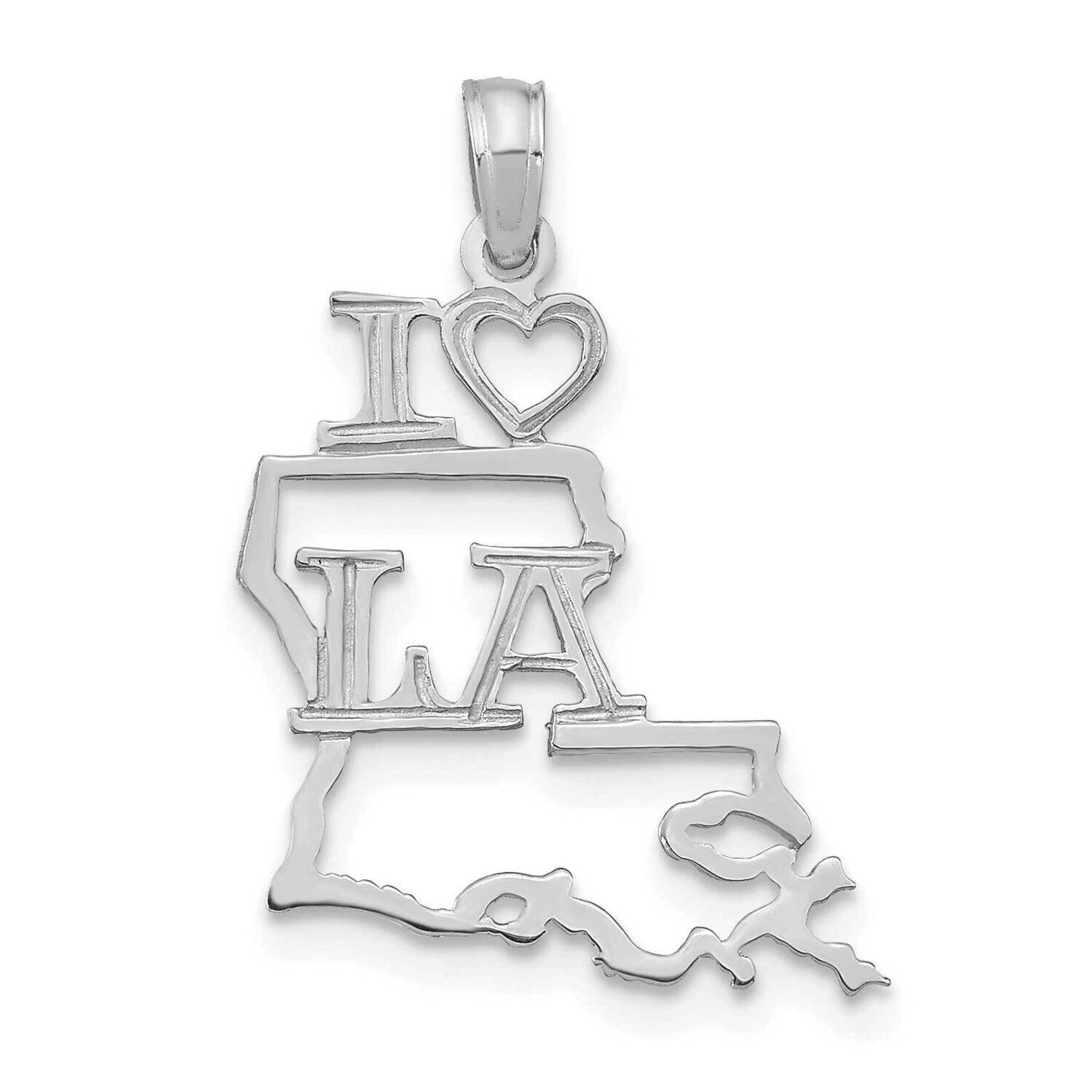 Louisiana State Pendant 14k White Gold Solid D1165W, MPN: D1165W,