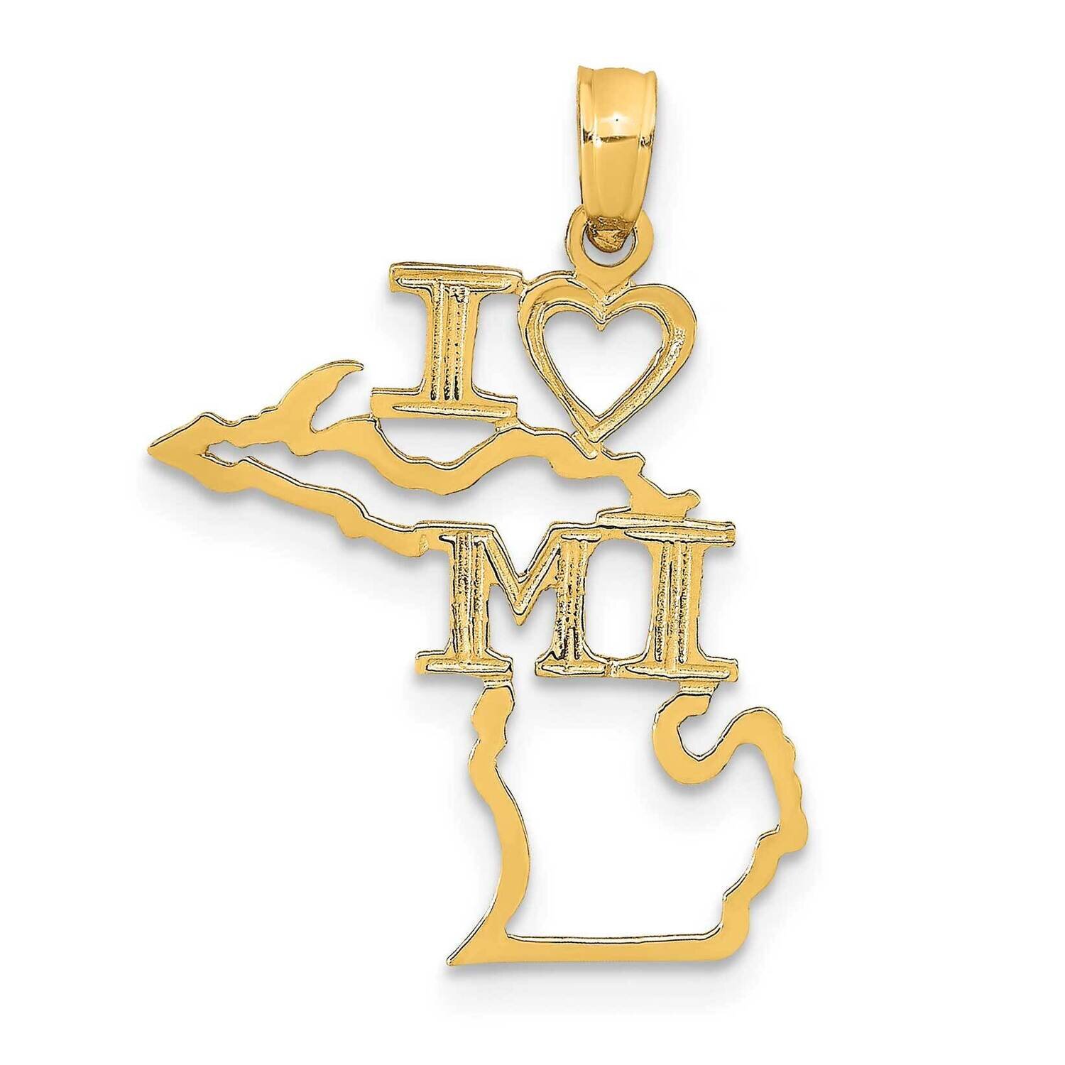 Michigan State Pendant 14k Gold Solid D1169, MPN: D1169, 637218036691