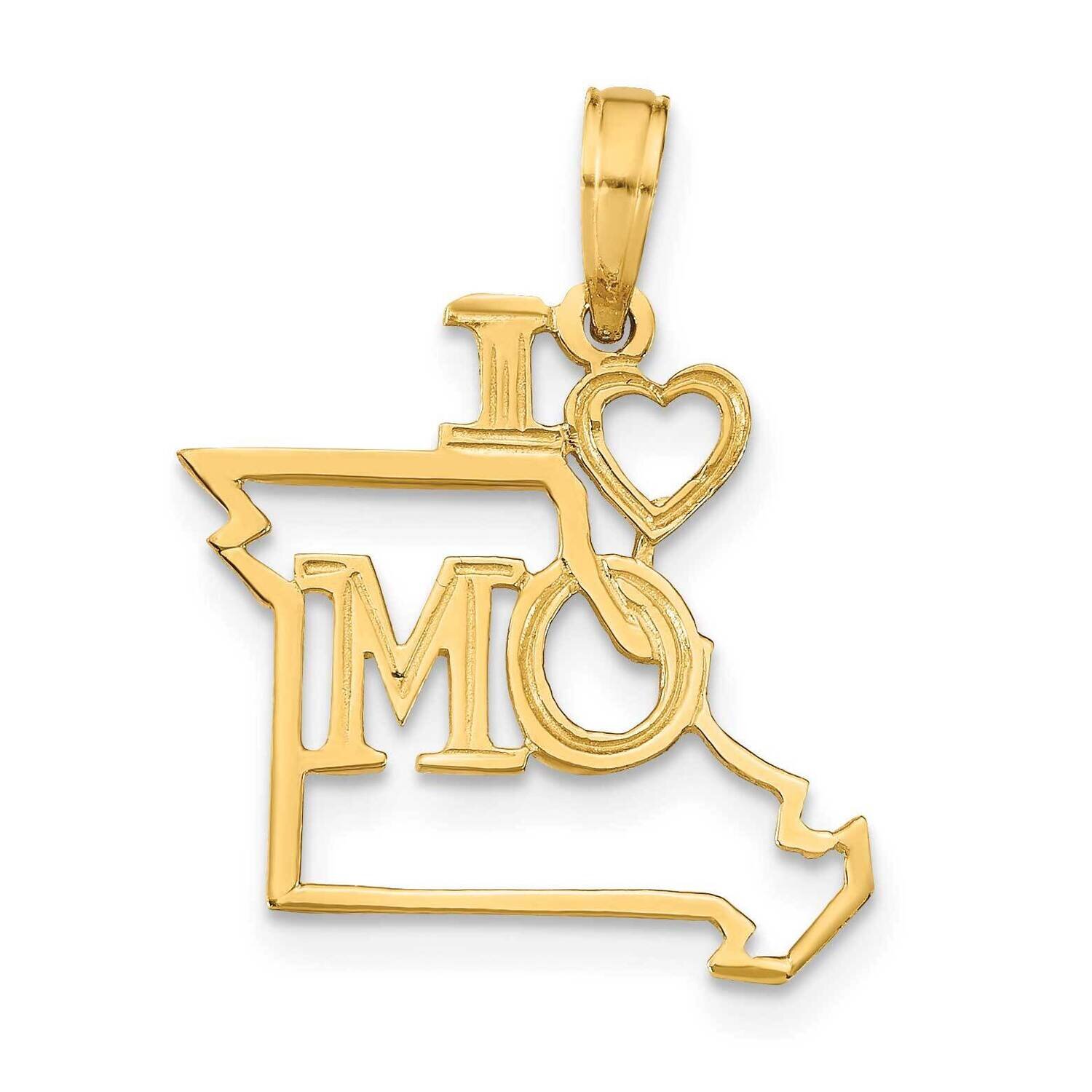 Missouri State Pendant 14k Gold Solid D1171