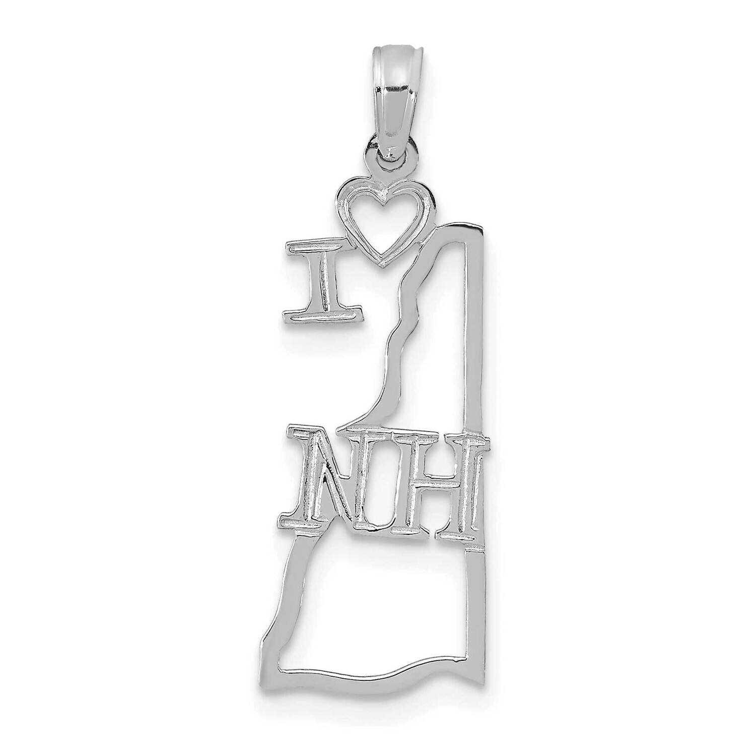 New Hampshire State Pendant 14k White Gold Solid D1177W, MPN: D1177W,