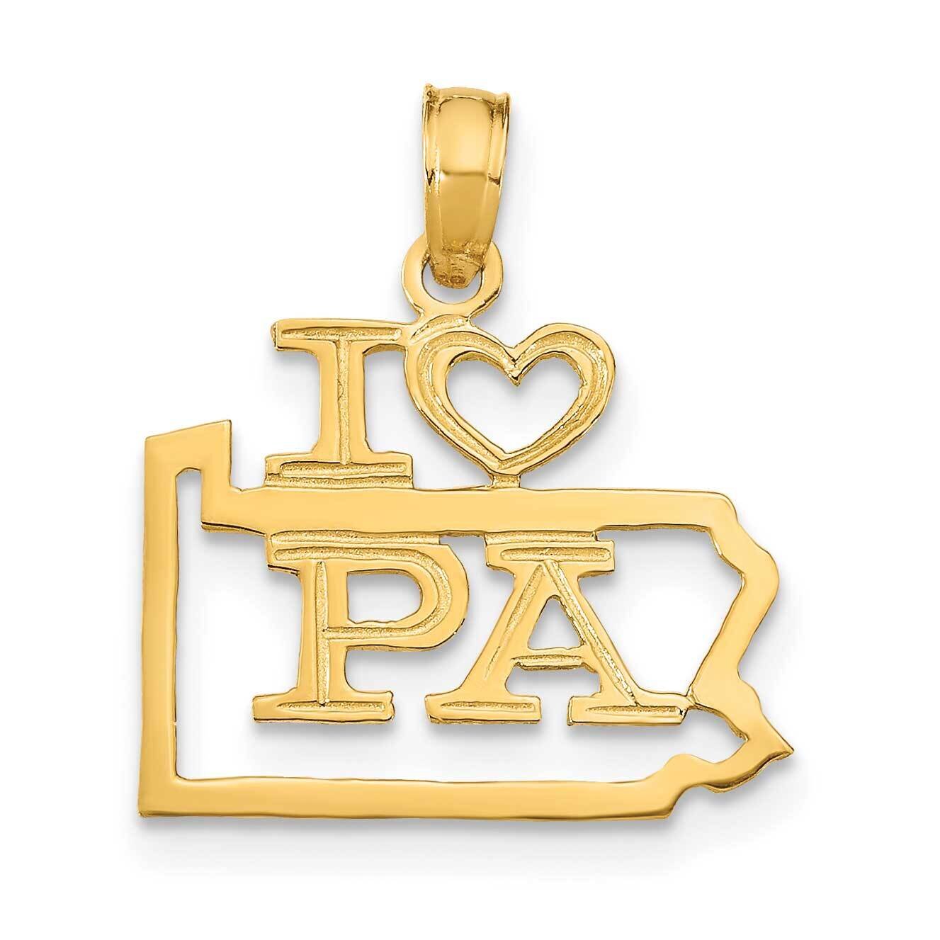 Pennsylvania State Pendant 14k Gold Solid D1185, MPN: D1185, 637218036851