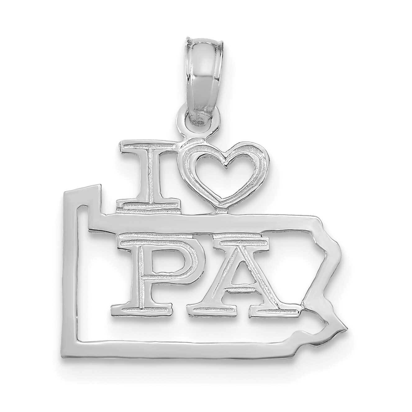 Pennsylvania State Pendant 14k White Gold Solid D1185W, MPN: D1185W,