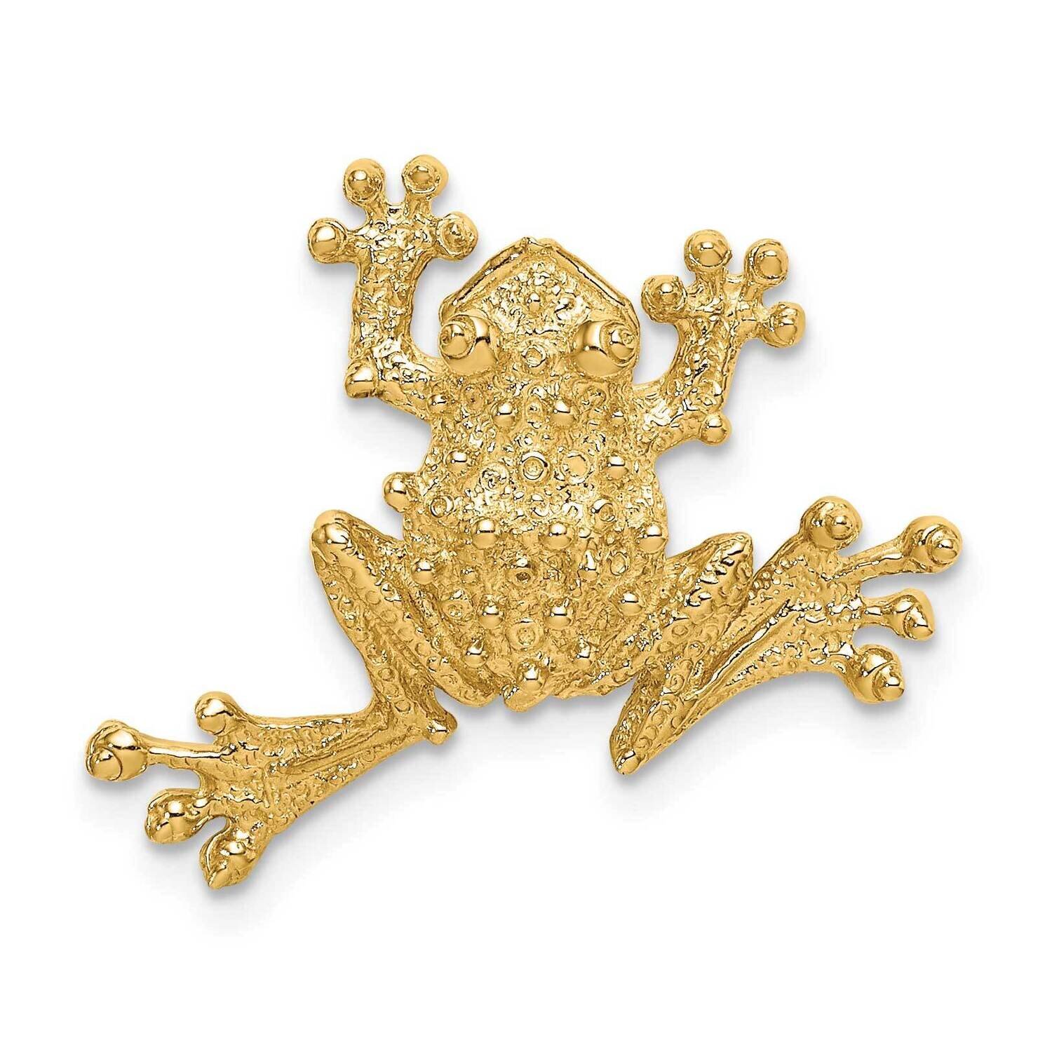 Open-Backed Frog Slide 14k Gold Solid Polished D1410