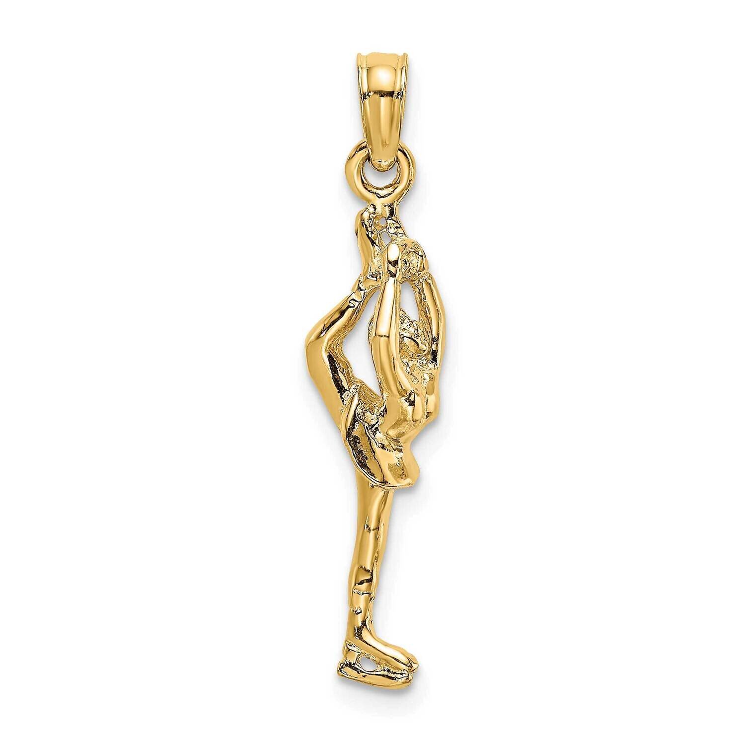3-Dimensional Figure Skater Charm 14k Gold Solid Polished D1446, MPN: D1446, 637218018949