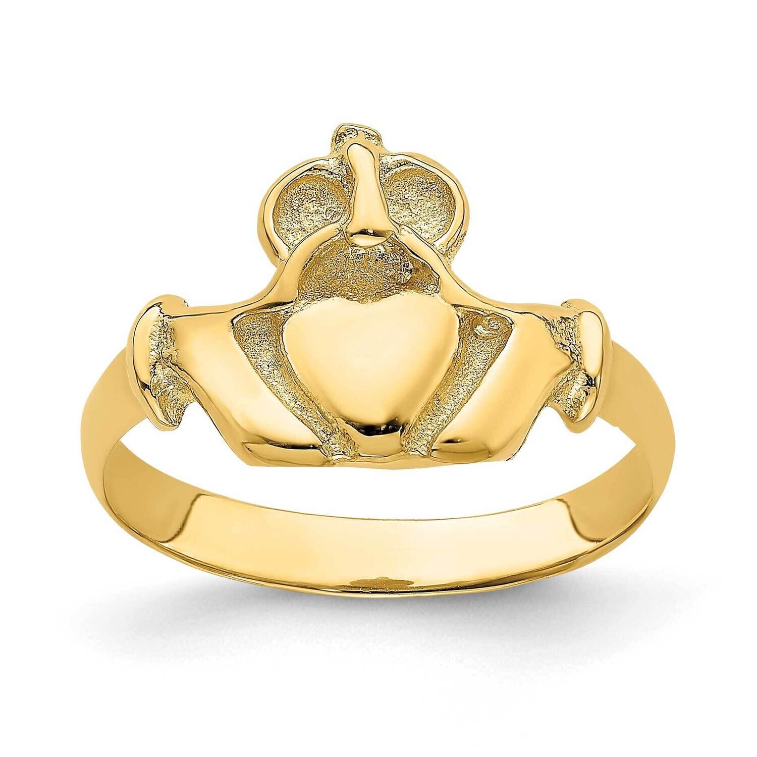Ladies Solid Claddagh Ring 14k Gold D3105, MPN: D3105,
