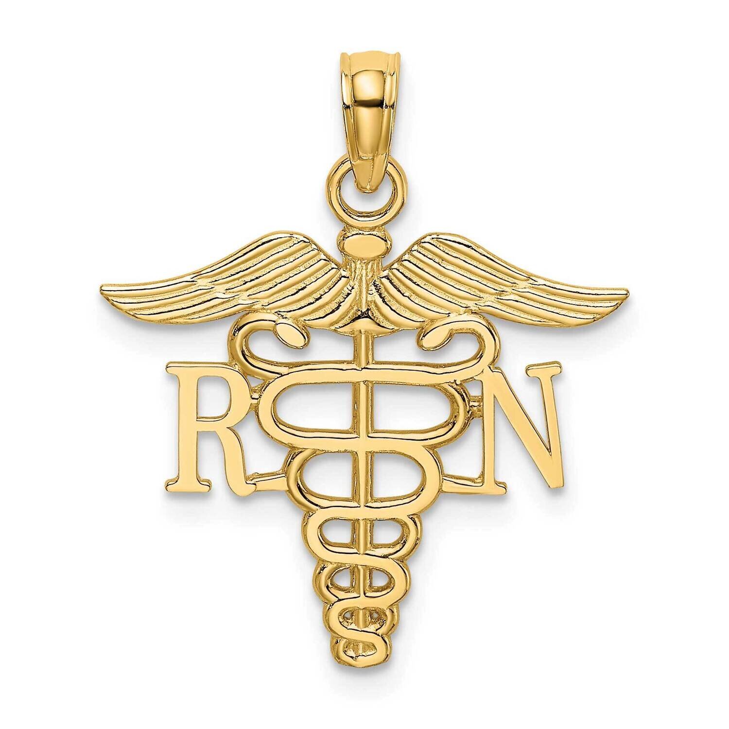 Rn Caduceus Charm 14k Gold D3483, MPN: D3483, 191101400193