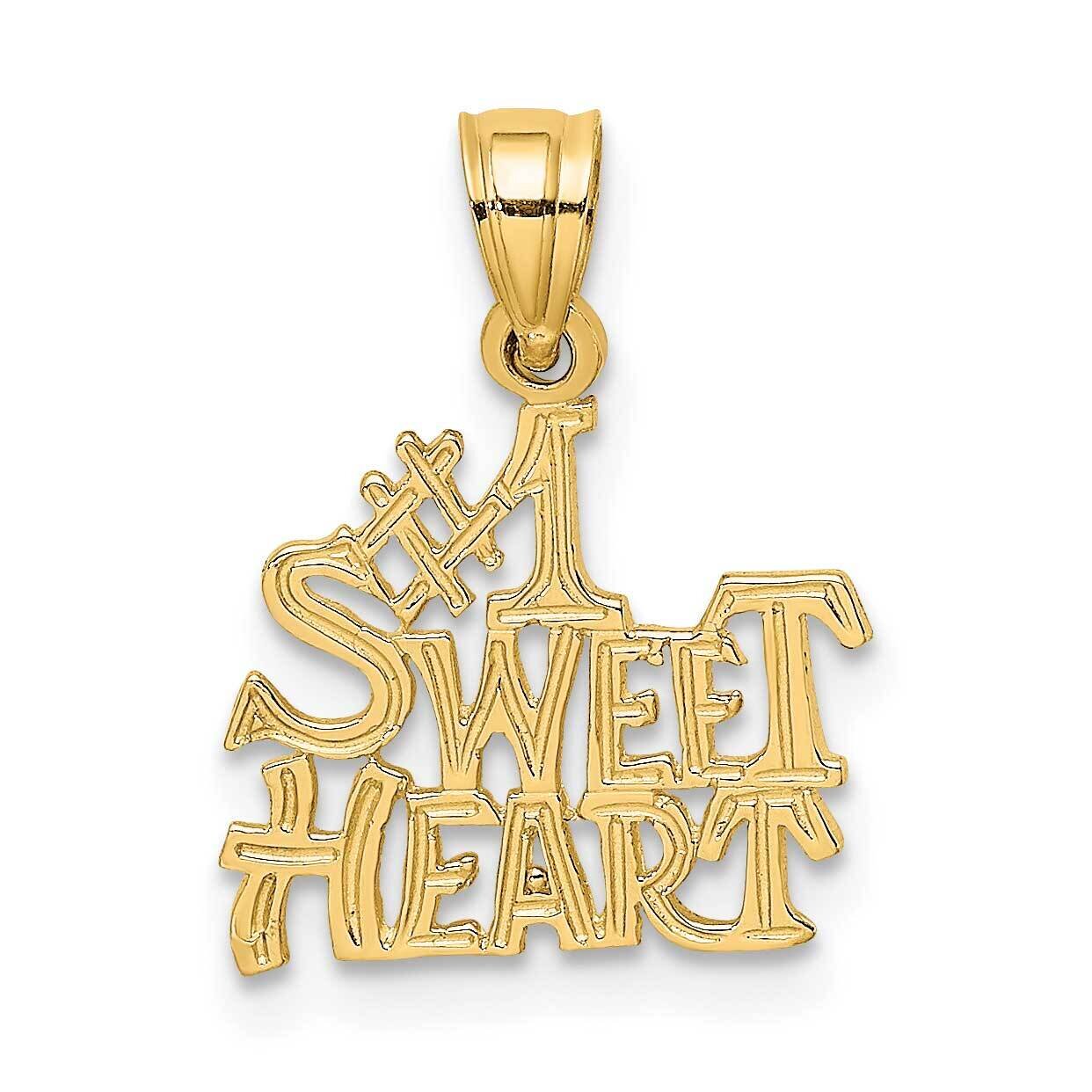 #1 Sweet Heart Charm 14k Gold D3883, MPN: D3883, 637218028580